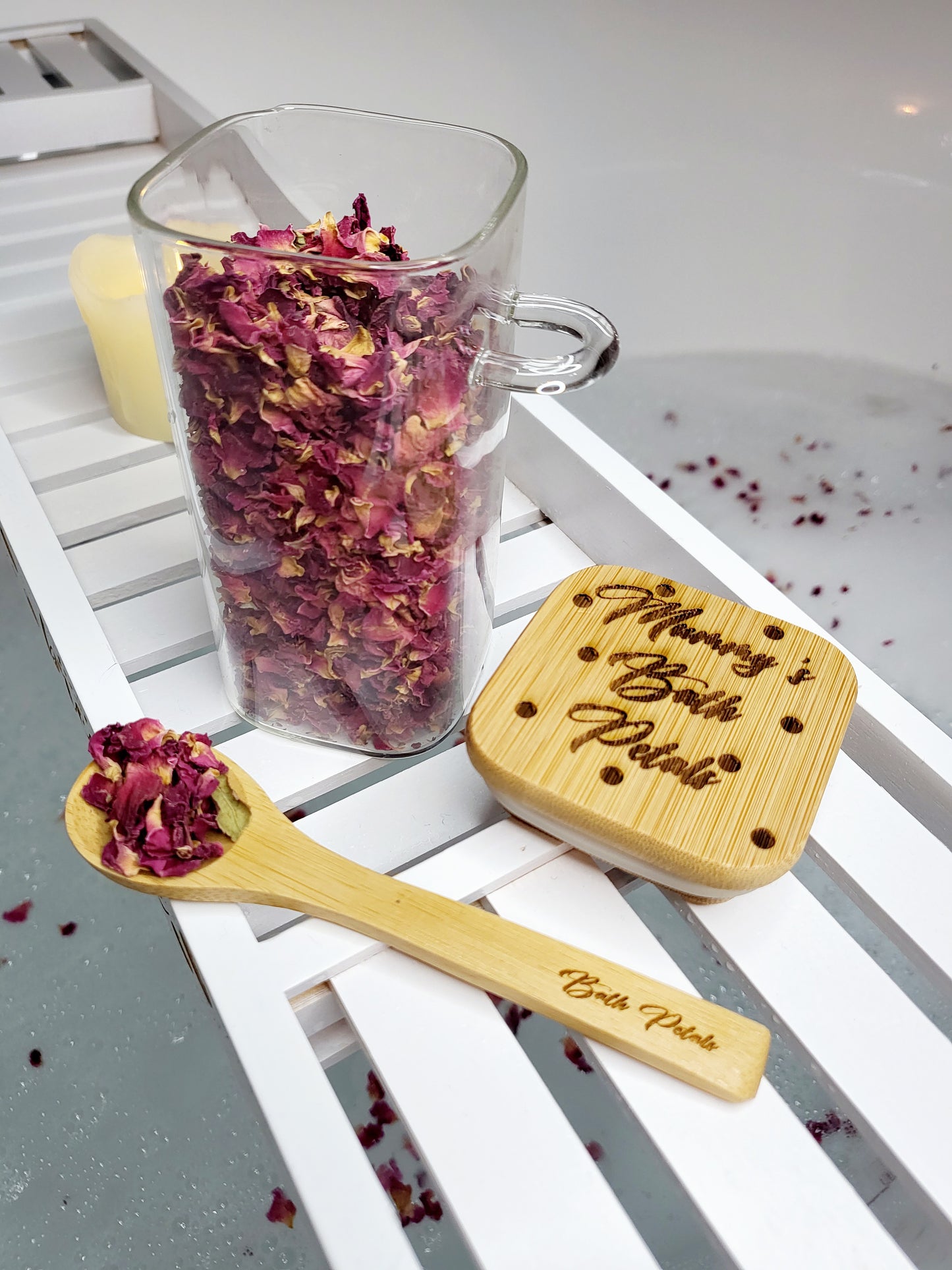 Personalised Bath Petal Jar with Spoon, Empty