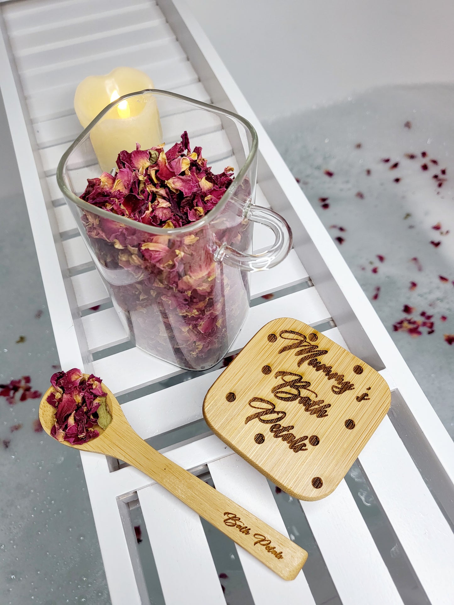 Personalised Bath Petal Jar with Spoon, Empty