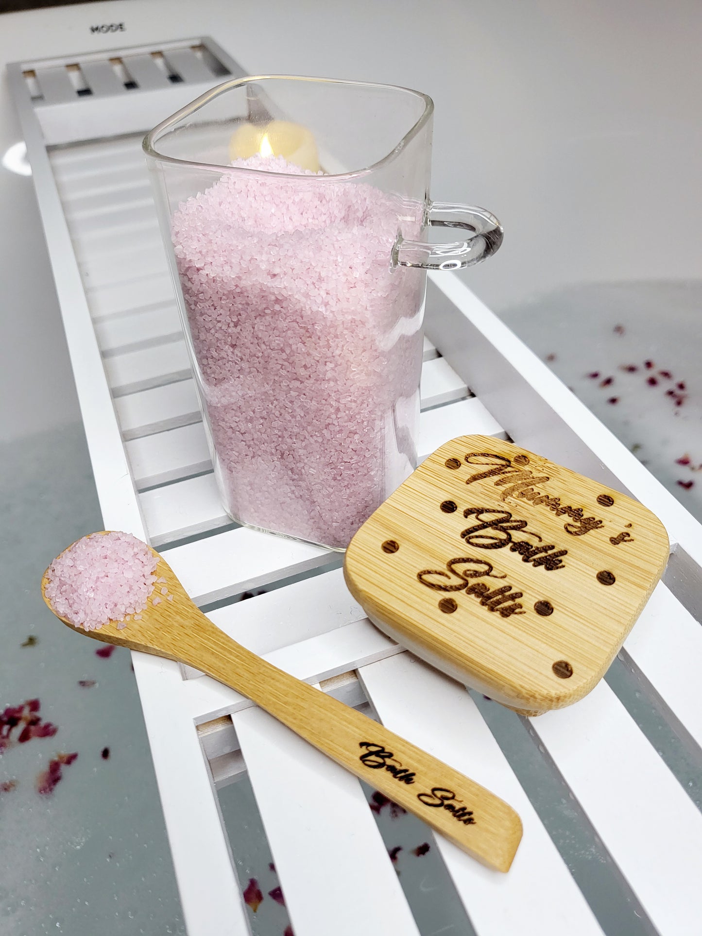 Personalised Bath Salt Jar with Spoon, Empty