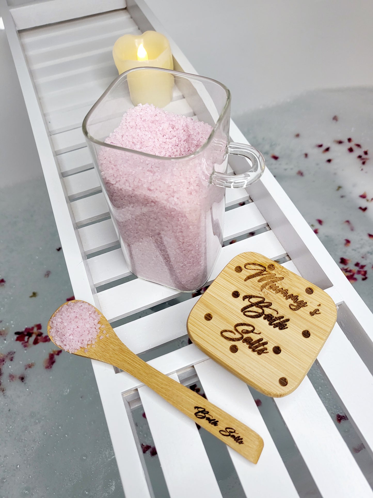 Personalised Bath Salt Jar with Spoon, Empty