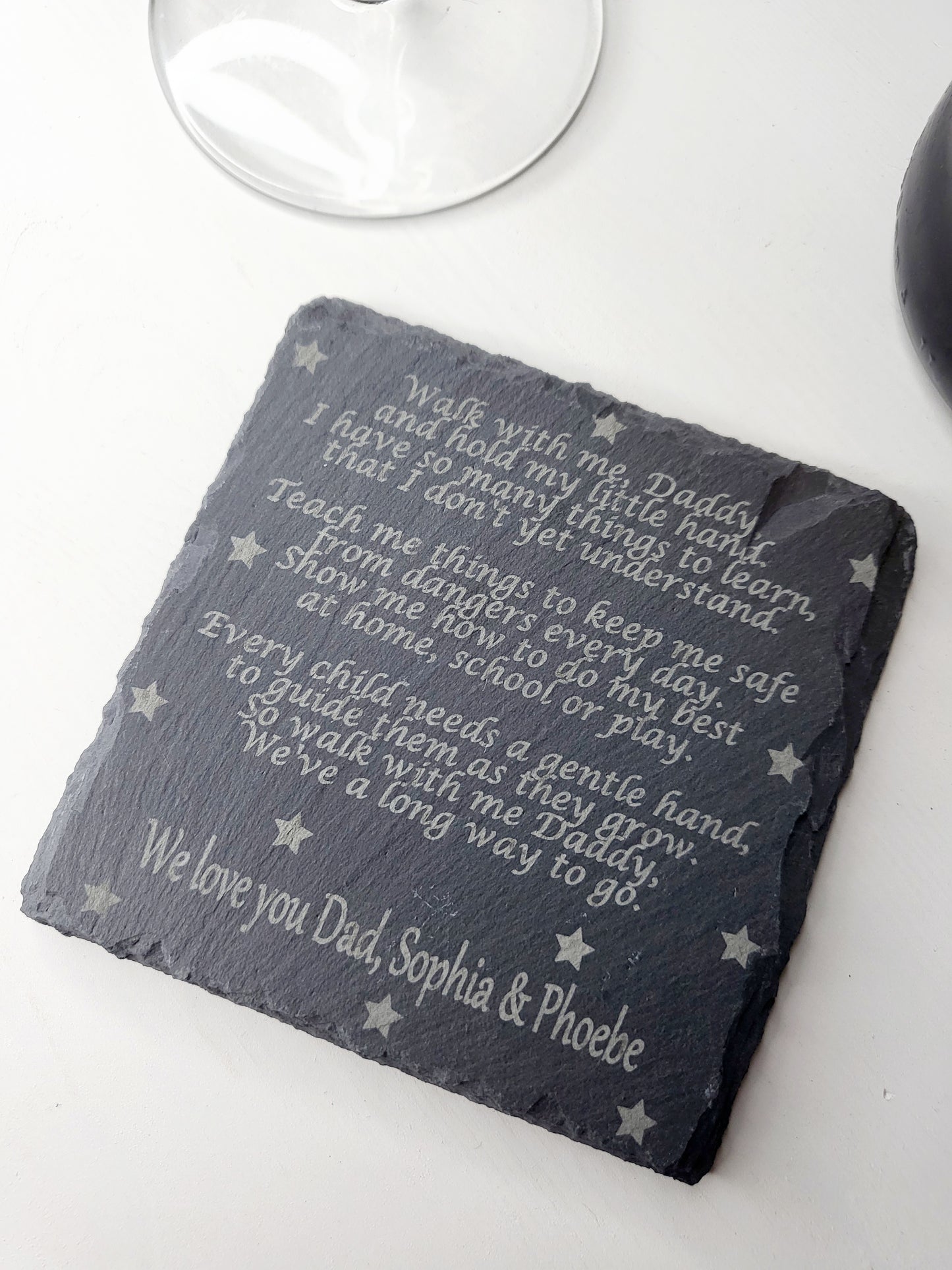 Father's Day Slate Coaster