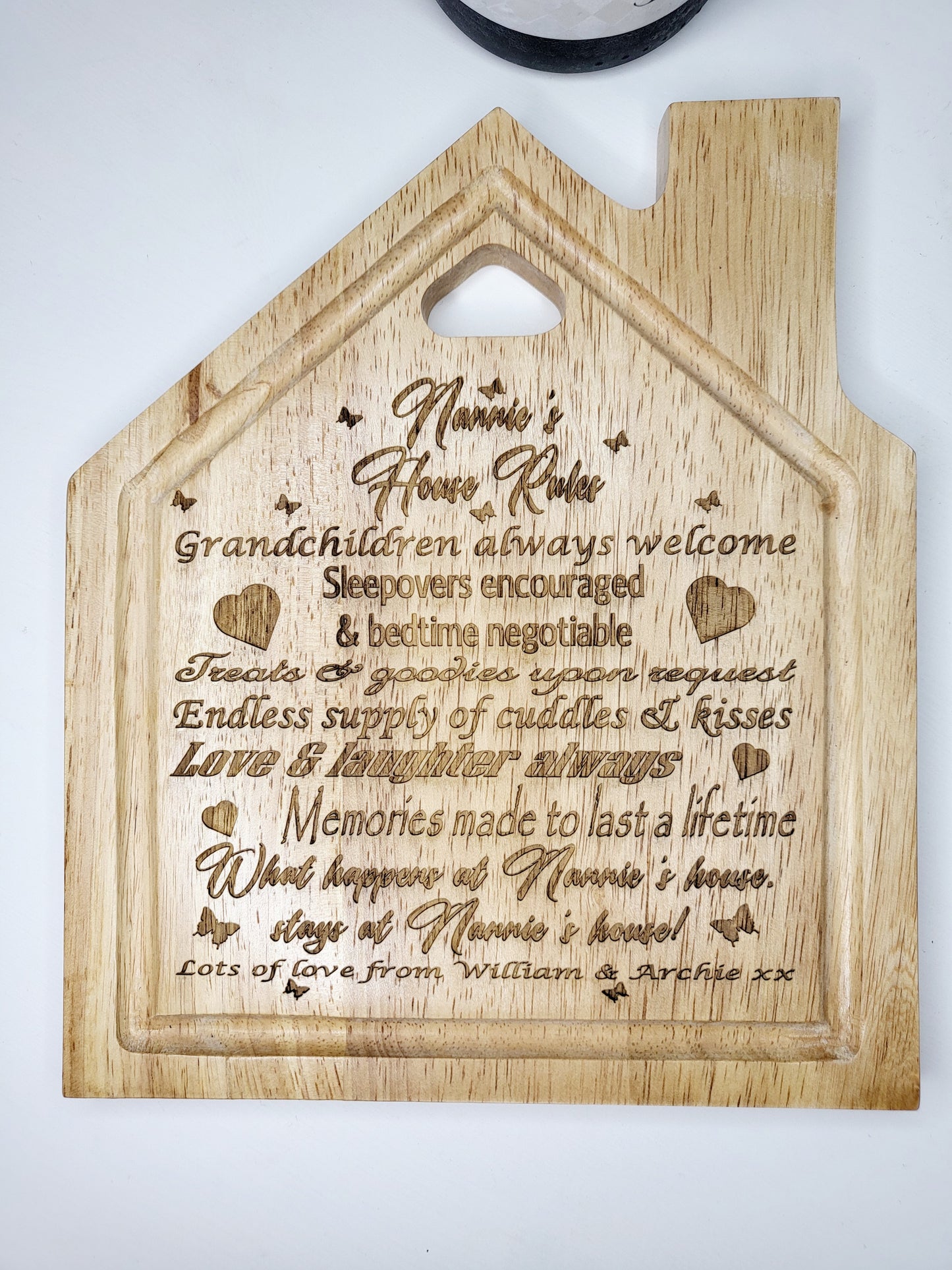 Personalised House Rules Chopping Board