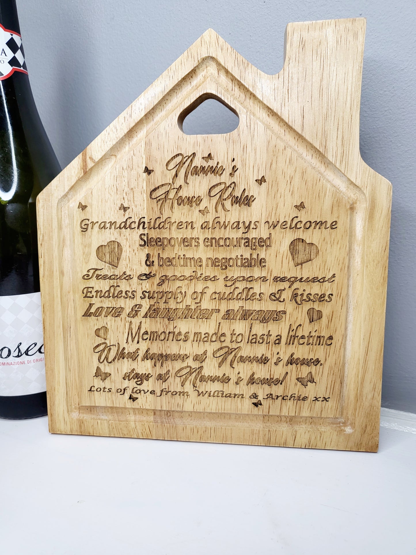 Personalised House Rules Chopping Board