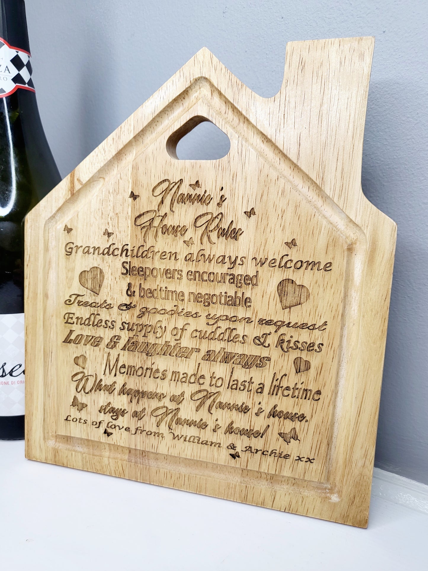 Personalised House Rules Chopping Board