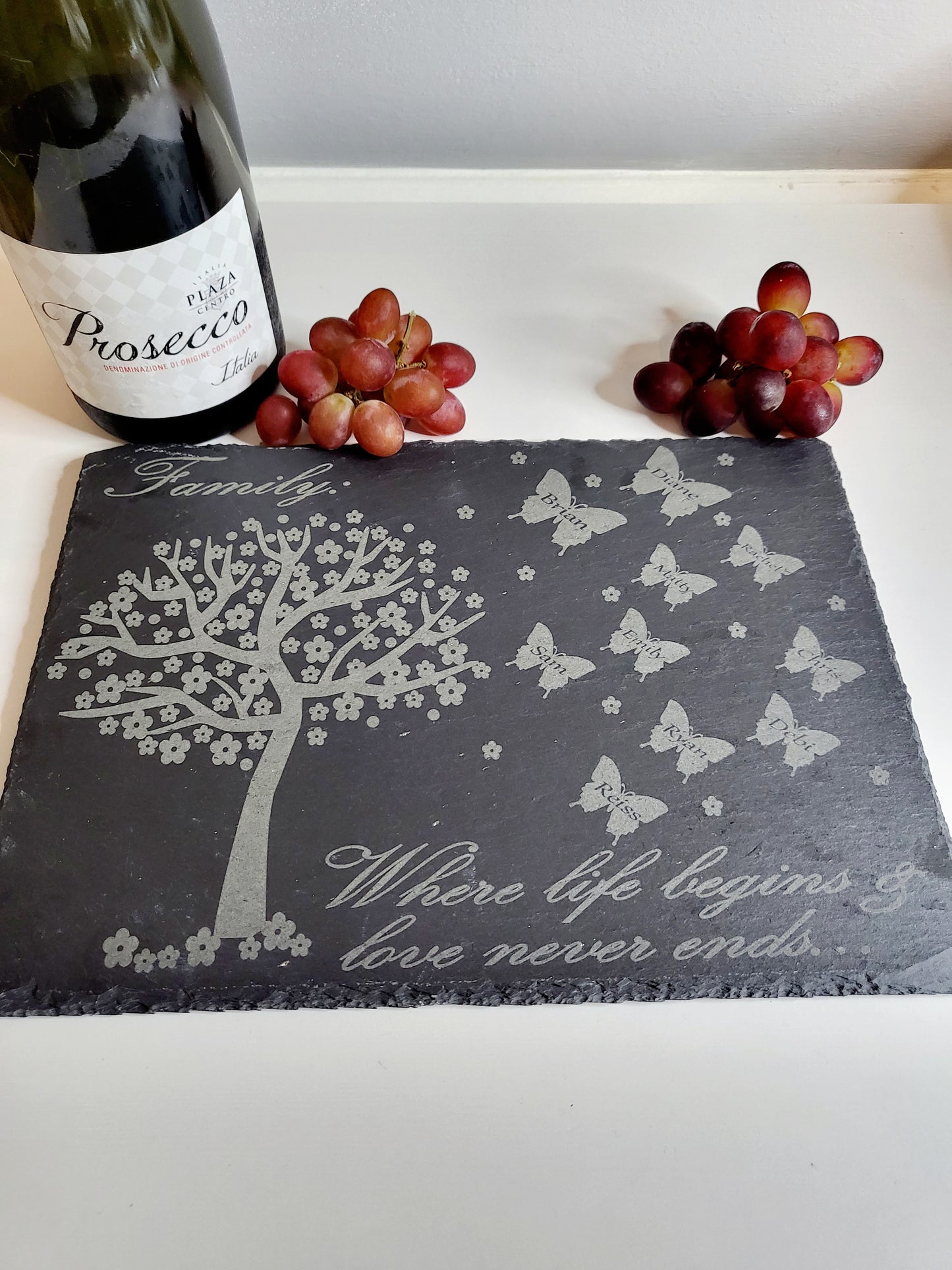 Personalised Slate Family Tree Cheese Board