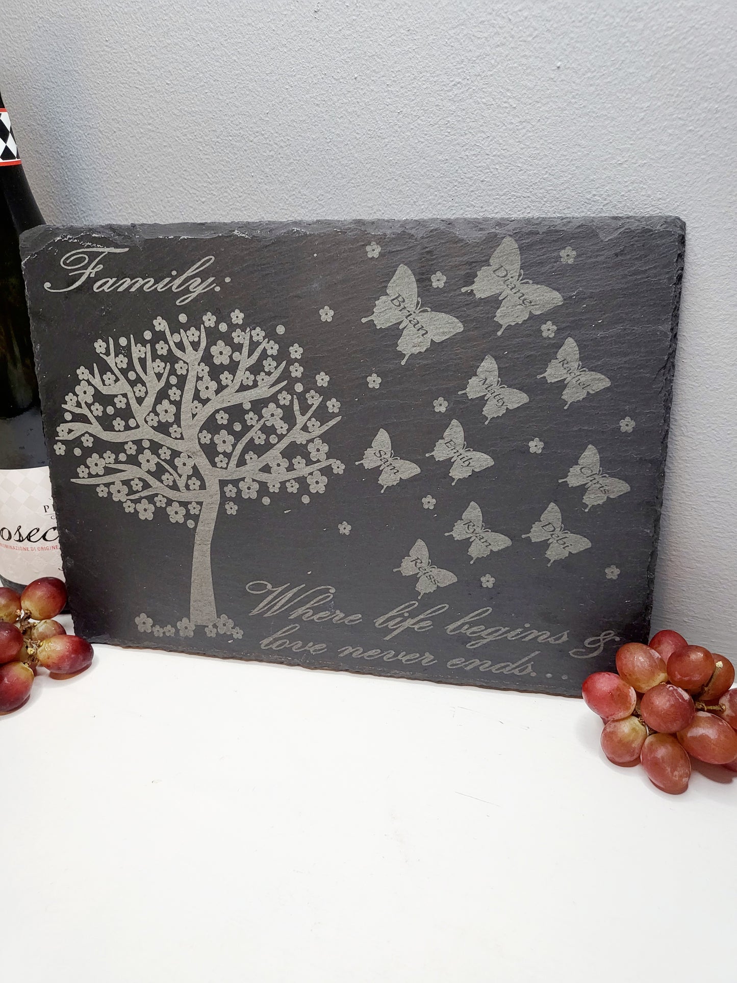 Personalised Slate Family Tree Cheese Board