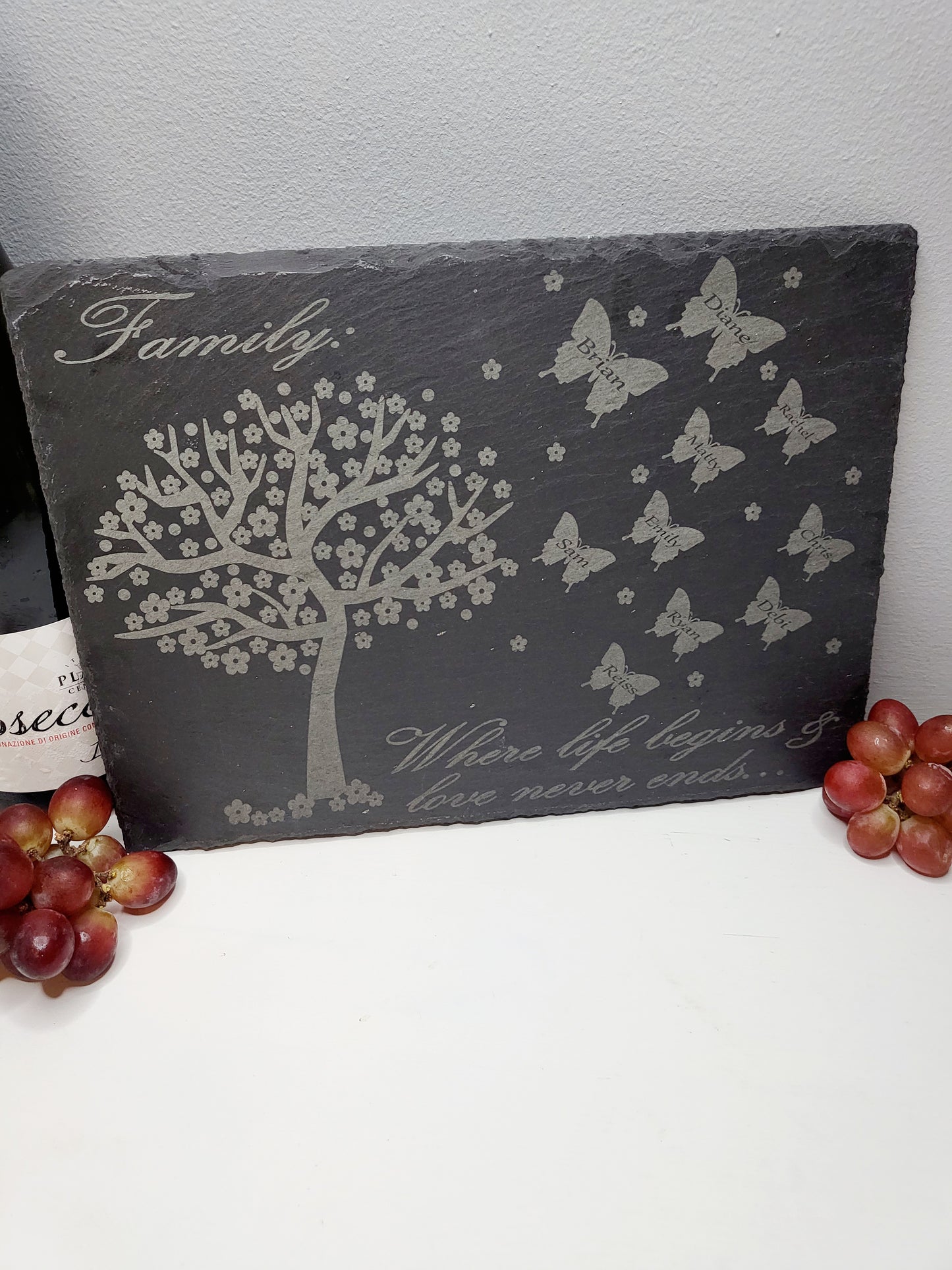 Personalised Slate Family Tree Cheese Board