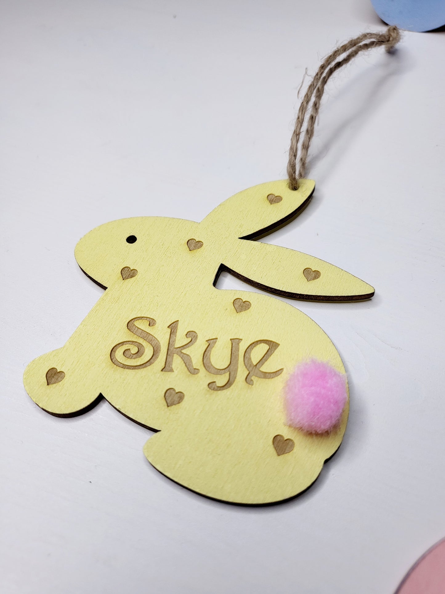 Personalised Wooden Easter Tree Bunny Decoration