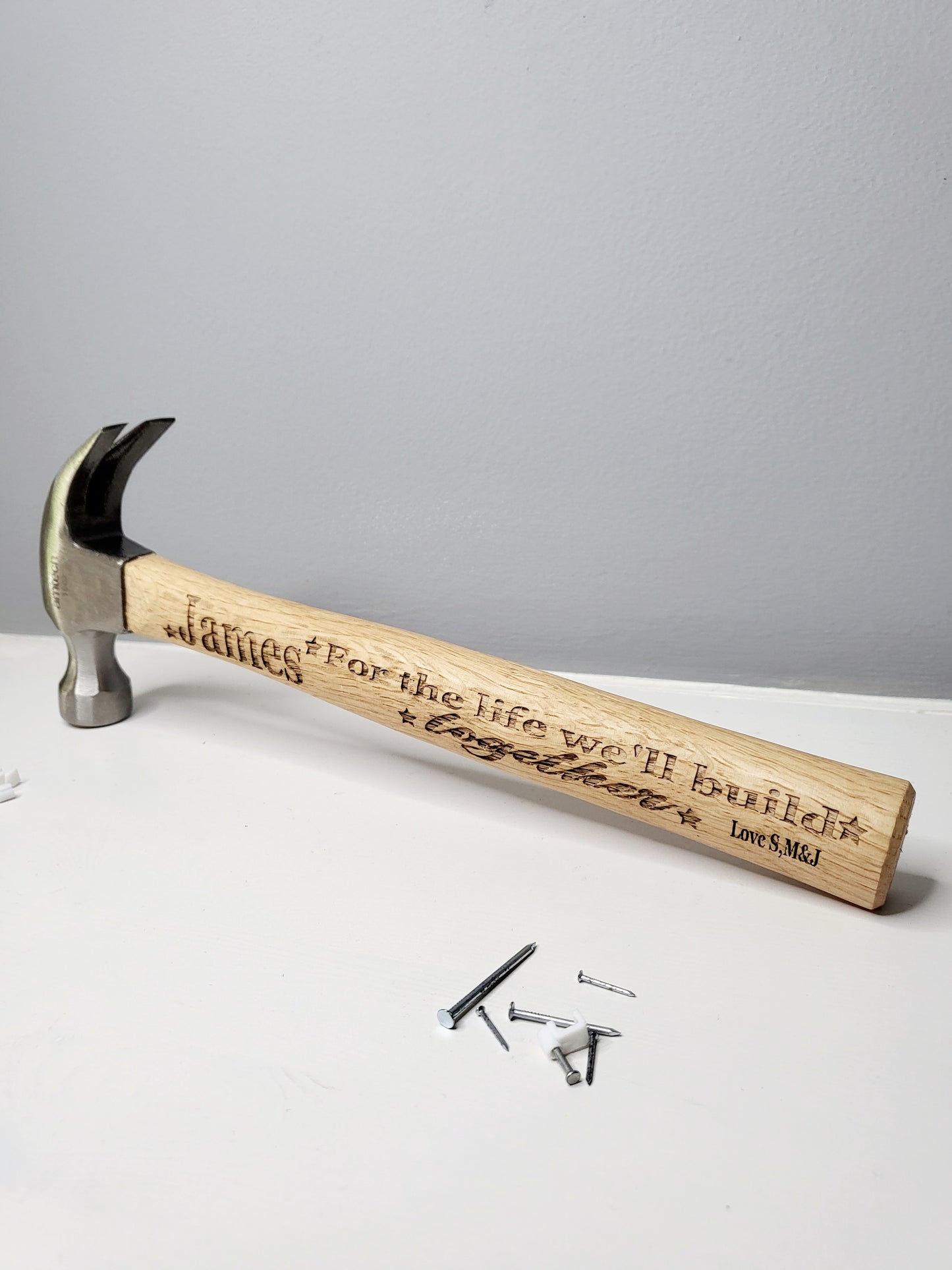 Personalised Engraved 16oz Wooden Claw Hammer