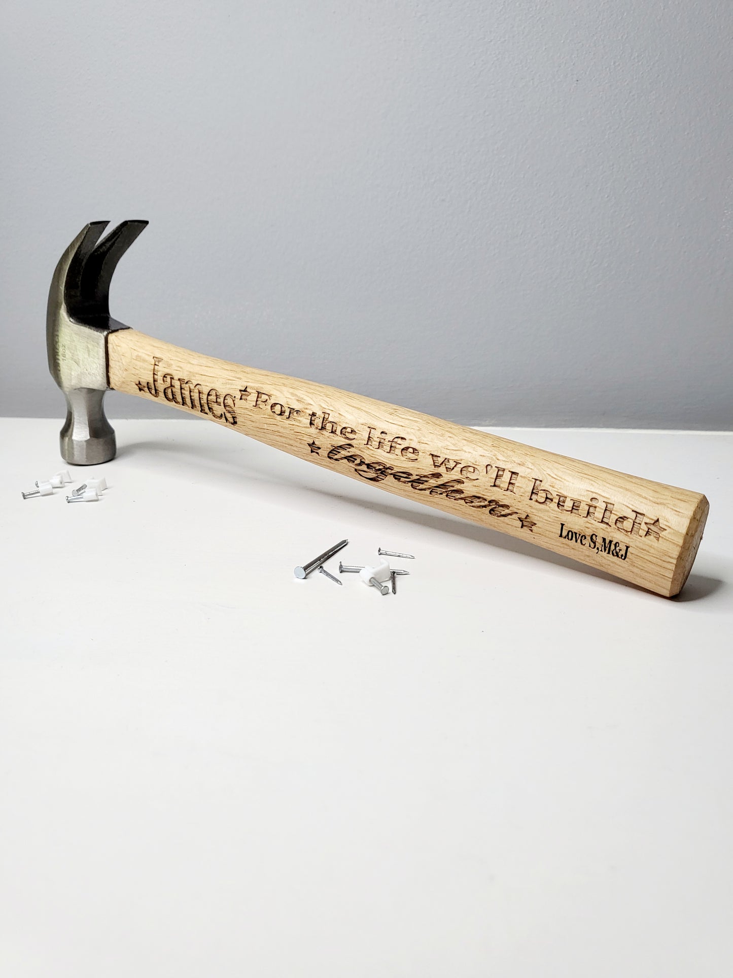 Personalised Engraved 16oz Wooden Claw Hammer