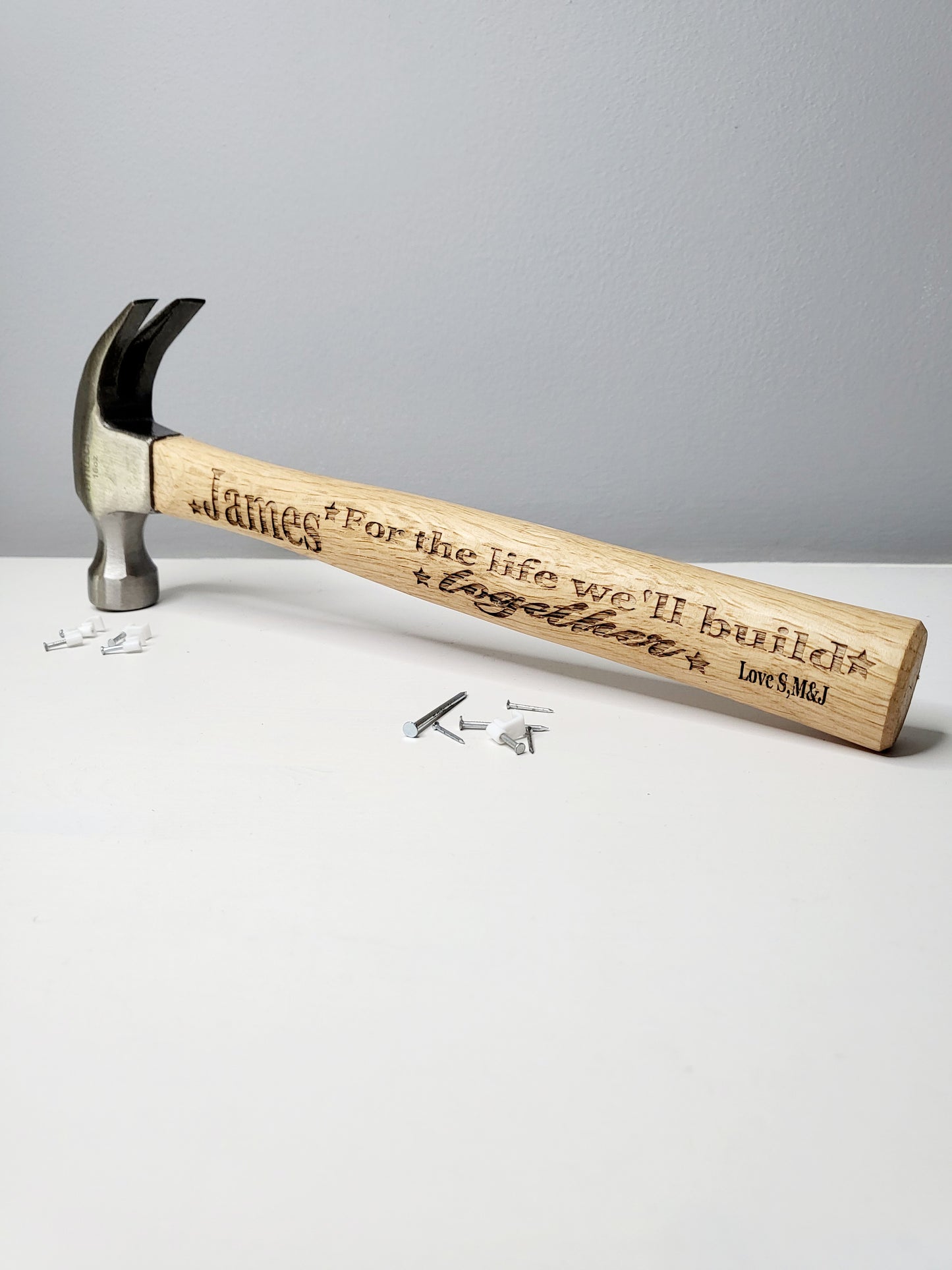 Personalised Engraved 16oz Wooden Claw Hammer