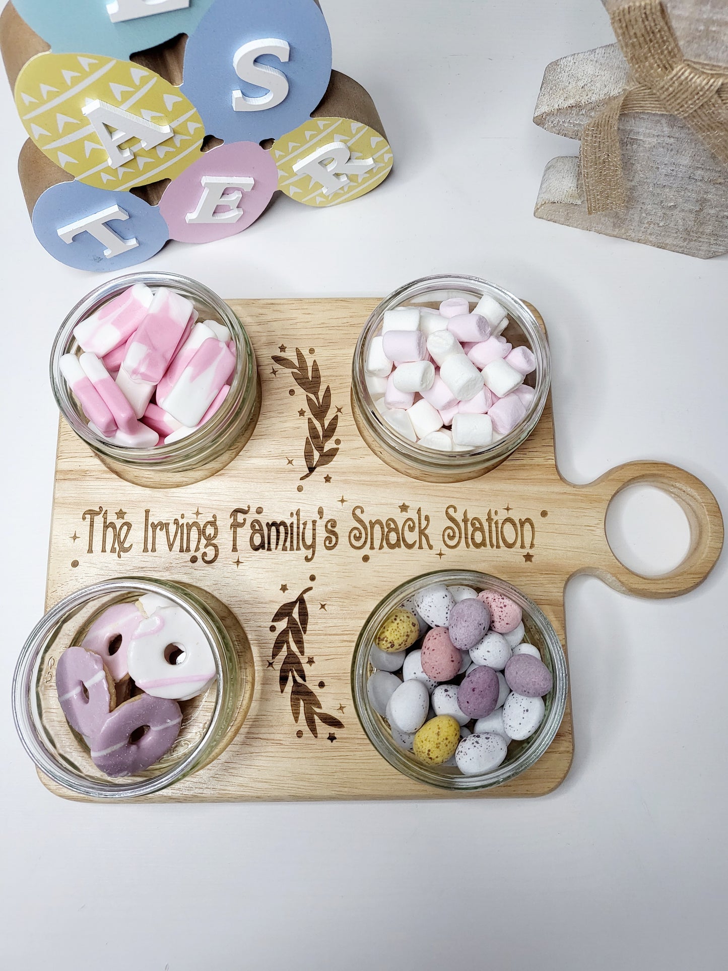 Personalised Snack Station Board, WITHOUT BOWLS