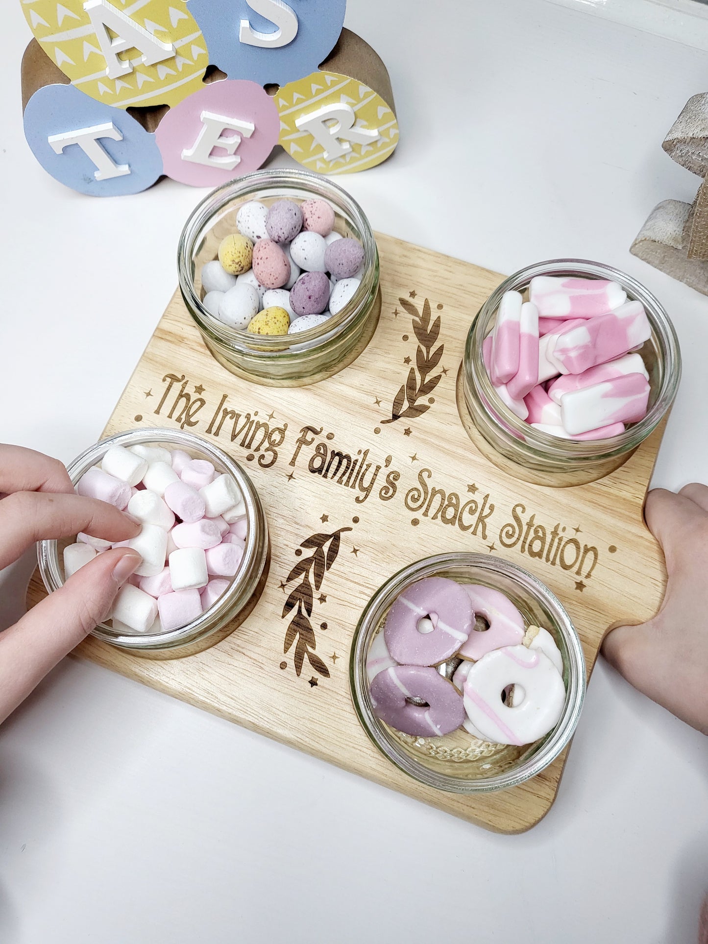 Personalised Snack Station Board, WITHOUT BOWLS