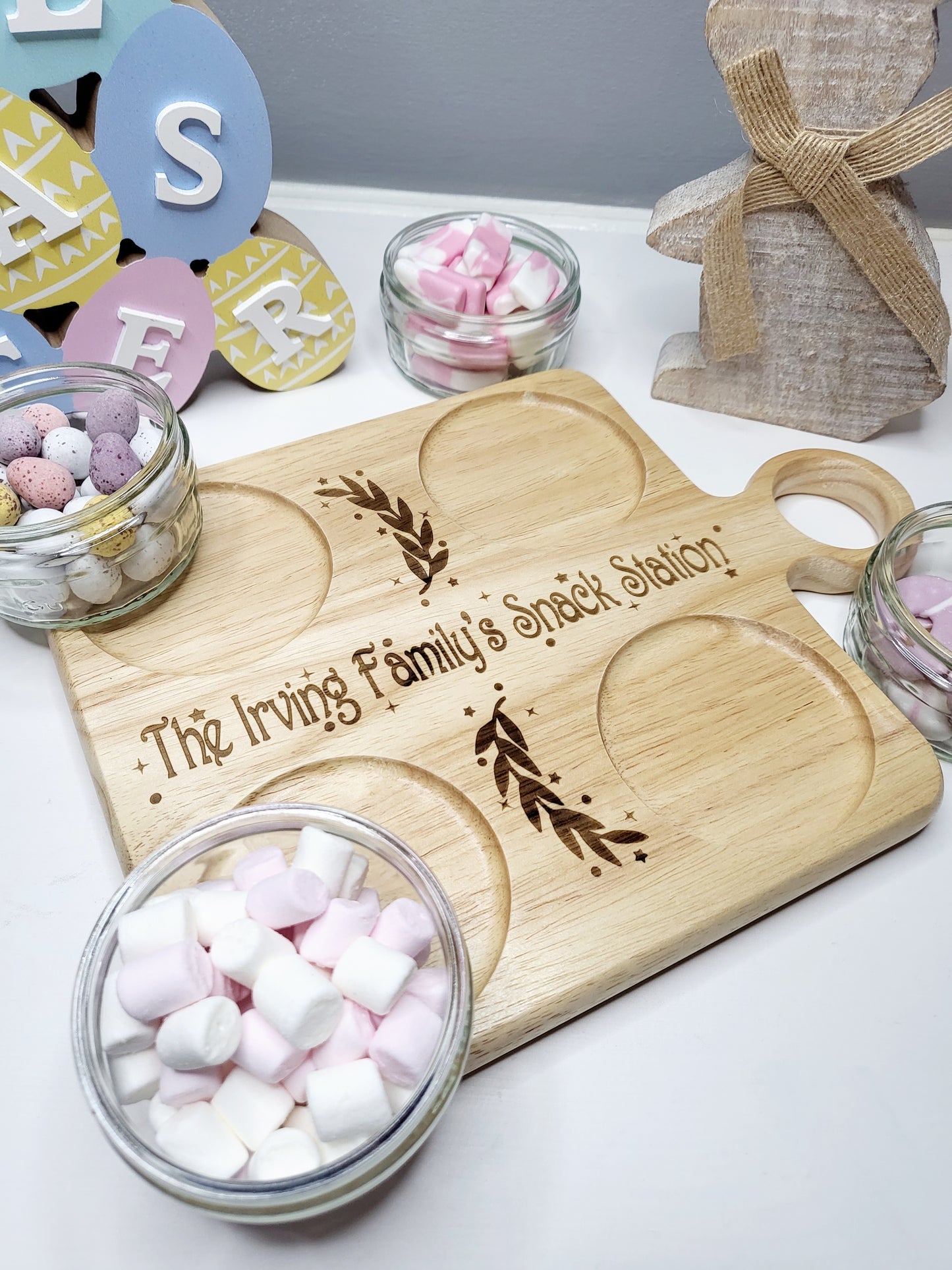 Personalised Snack Station Board, WITHOUT BOWLS