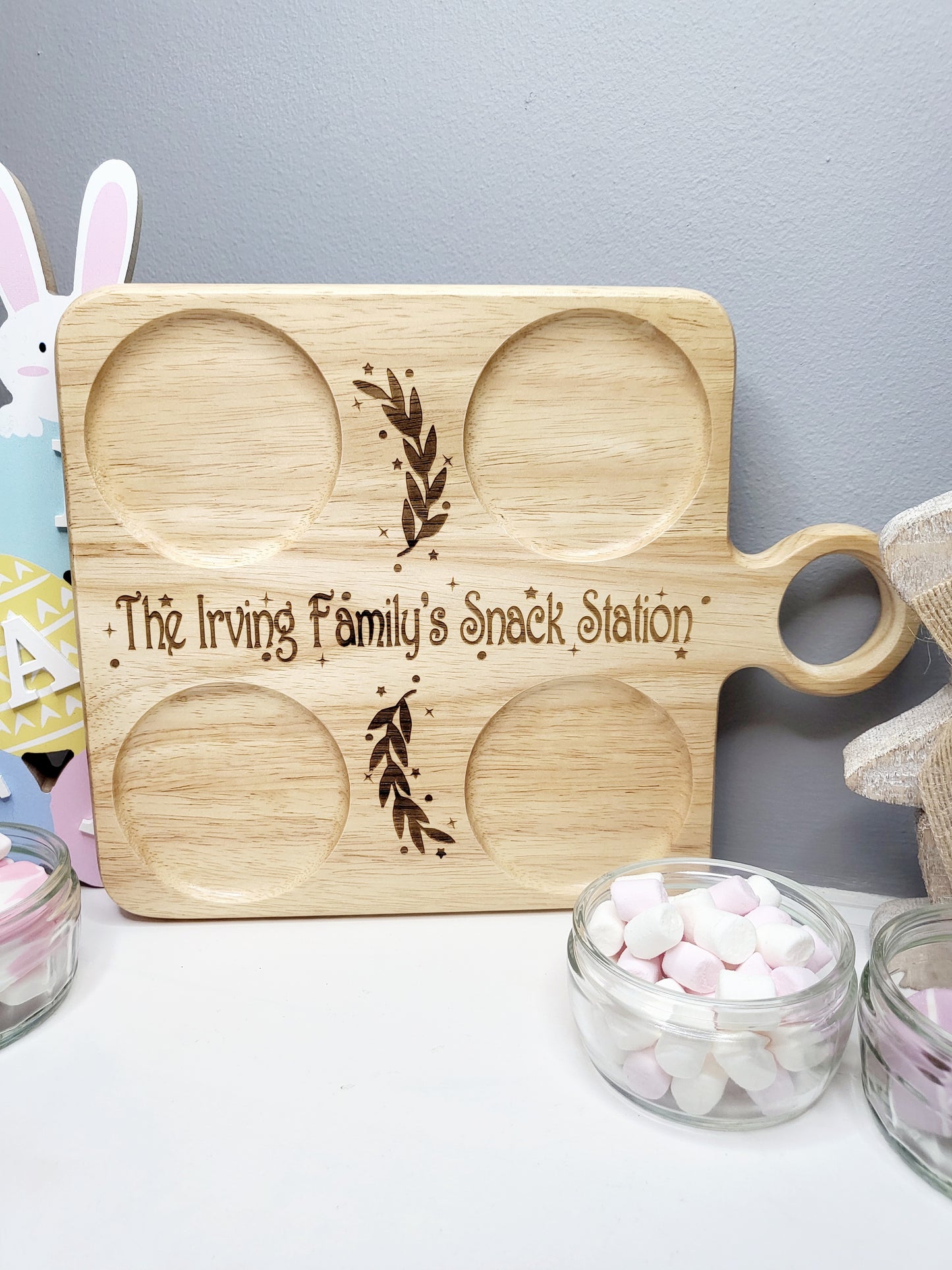 Personalised Snack Station Board, WITHOUT BOWLS