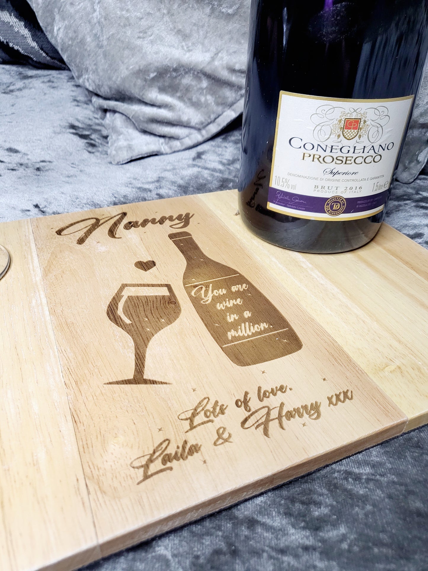 Personalised Sofa Arm Rest Tray - Wine