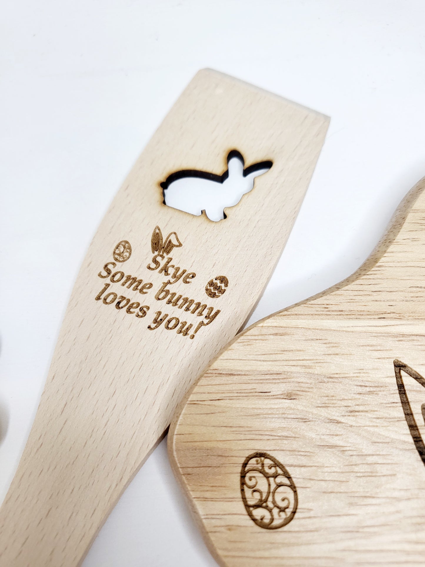 Personalised Bunny Wooden Spoon & Spatula Set