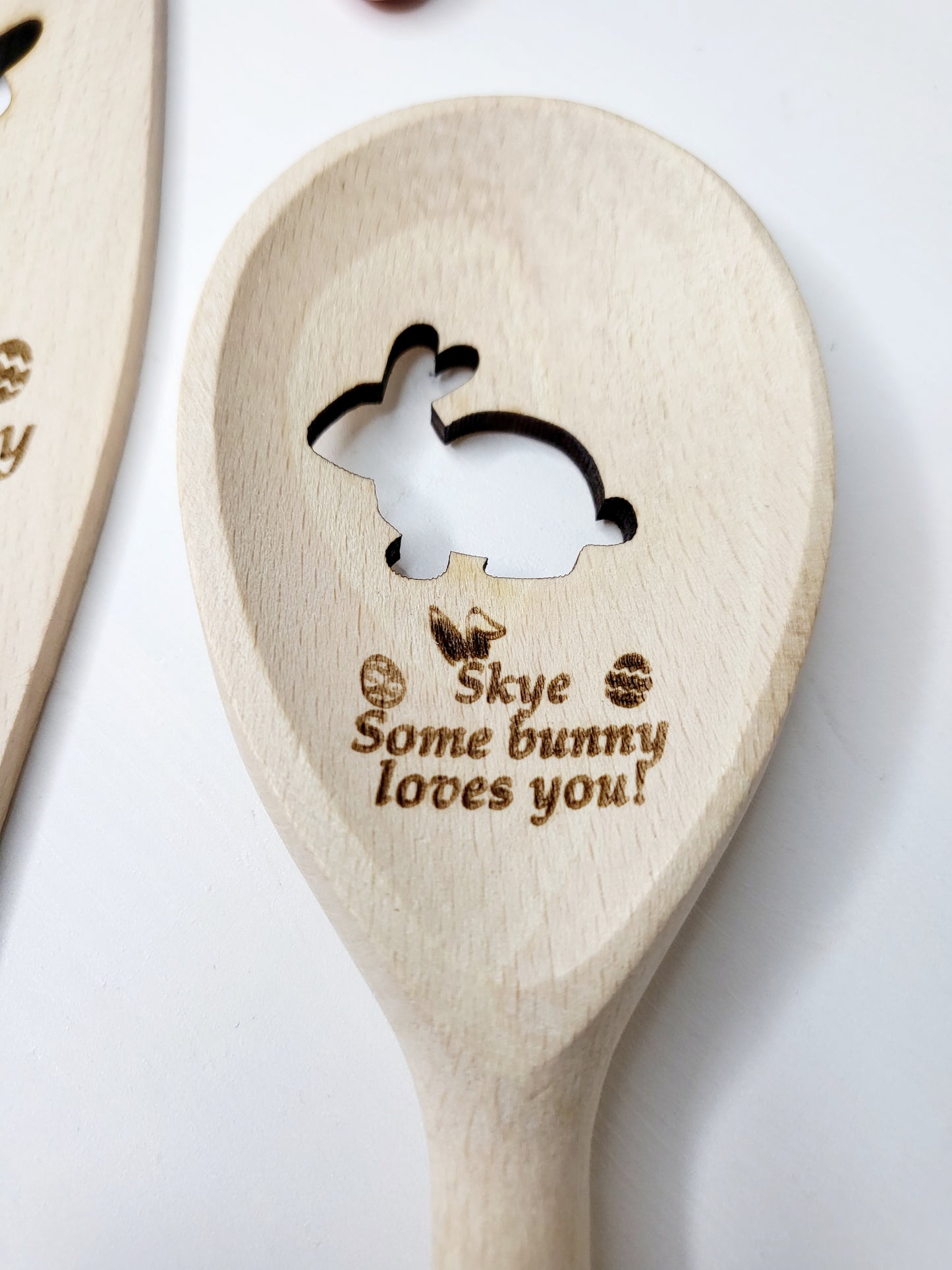 Personalised Bunny Wooden Spoon & Spatula Set