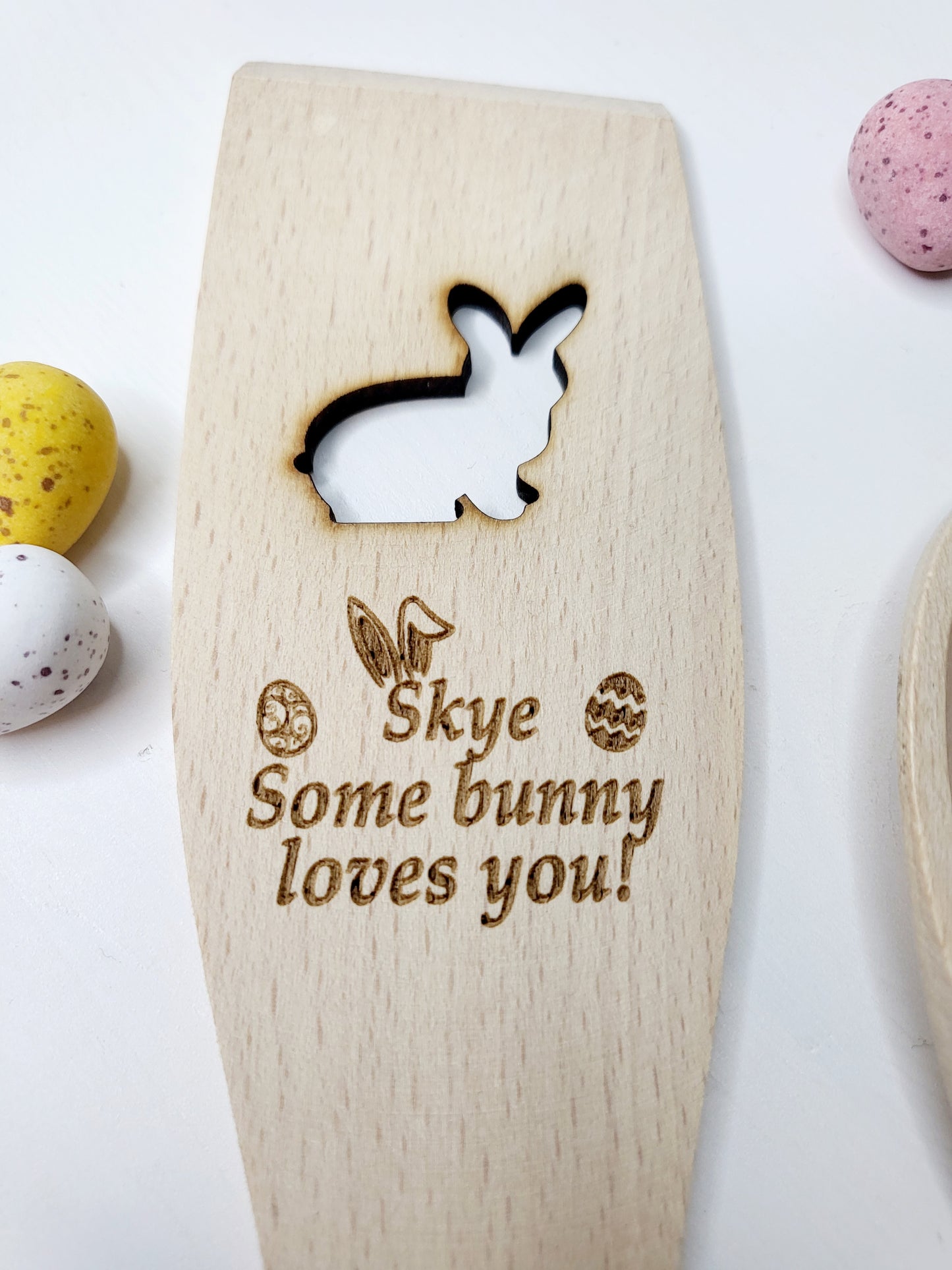 Personalised Bunny Wooden Spoon & Spatula Set