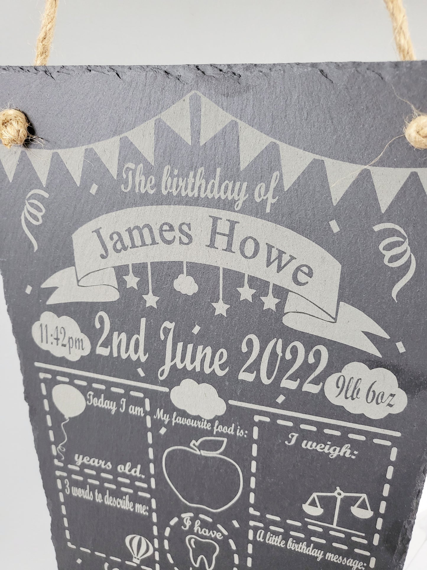 Personalised Children's Birthday Milestone Keepsake Slate Plaque