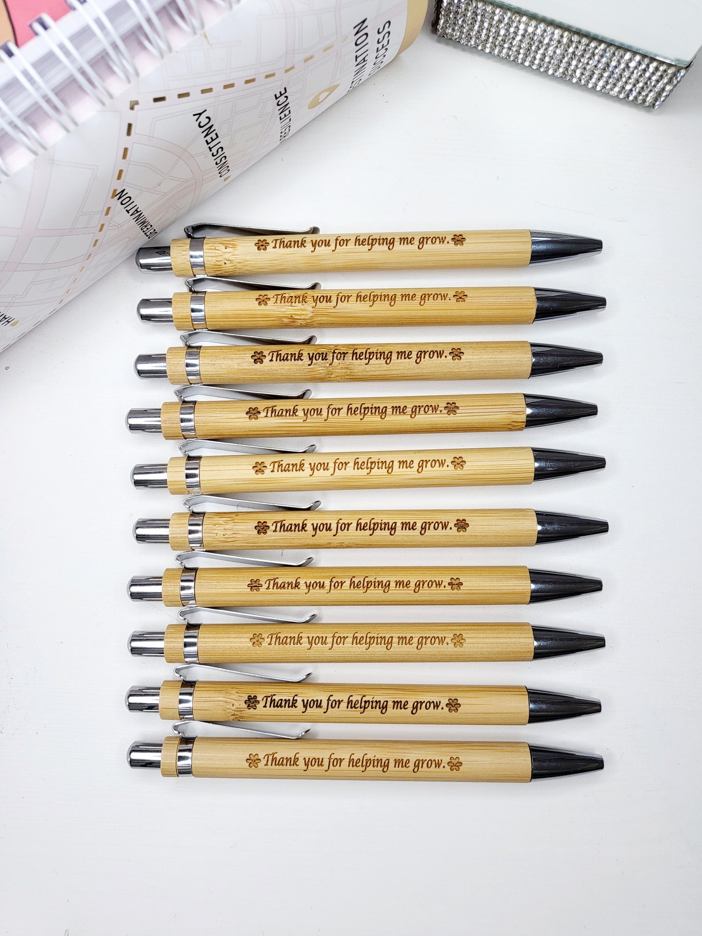 Personalised Bamboo Pen with Refil, Custom Engraved