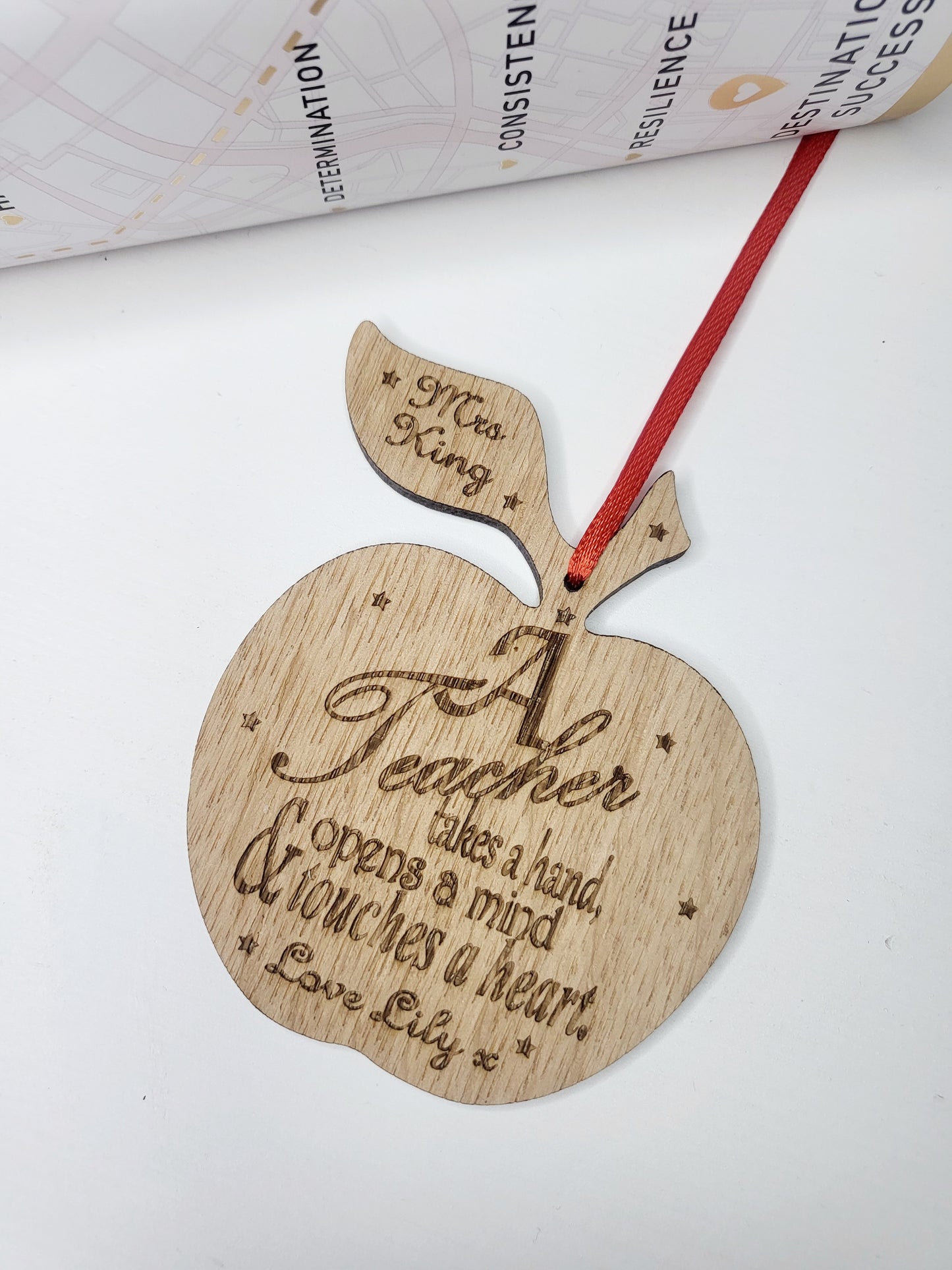 Personalised Hanging Teacher's Apple Decoration