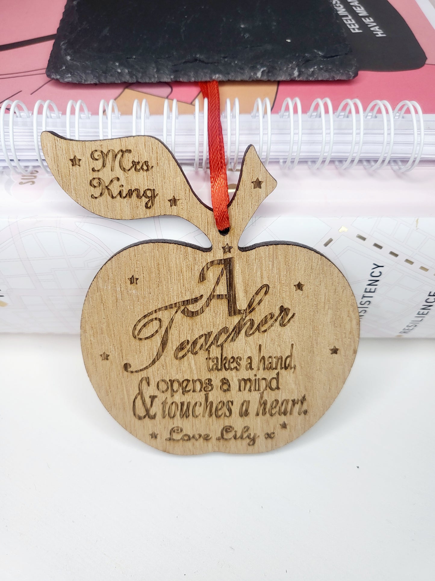 Personalised Hanging Teacher's Apple Decoration