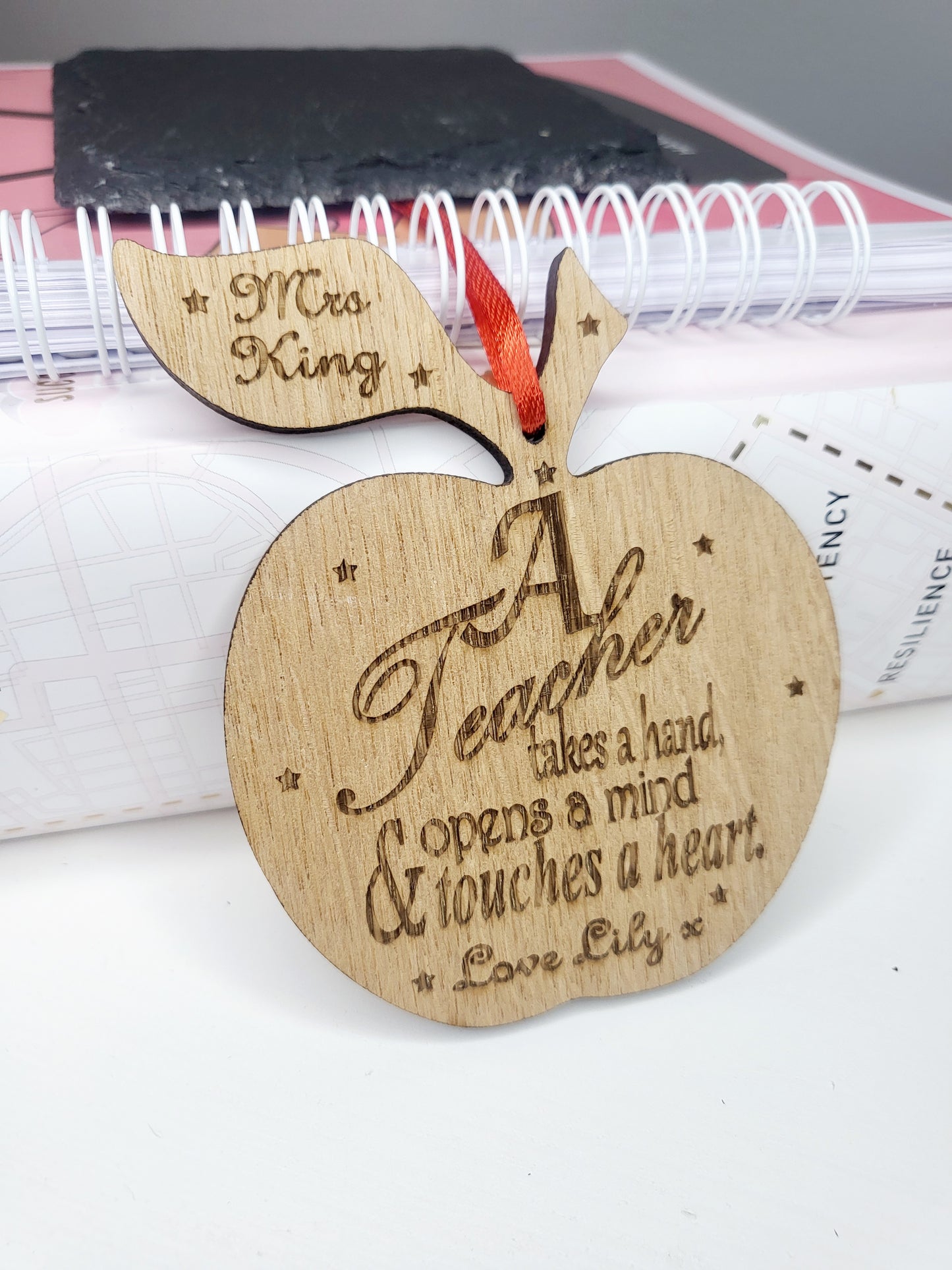 Personalised Hanging Teacher's Apple Decoration