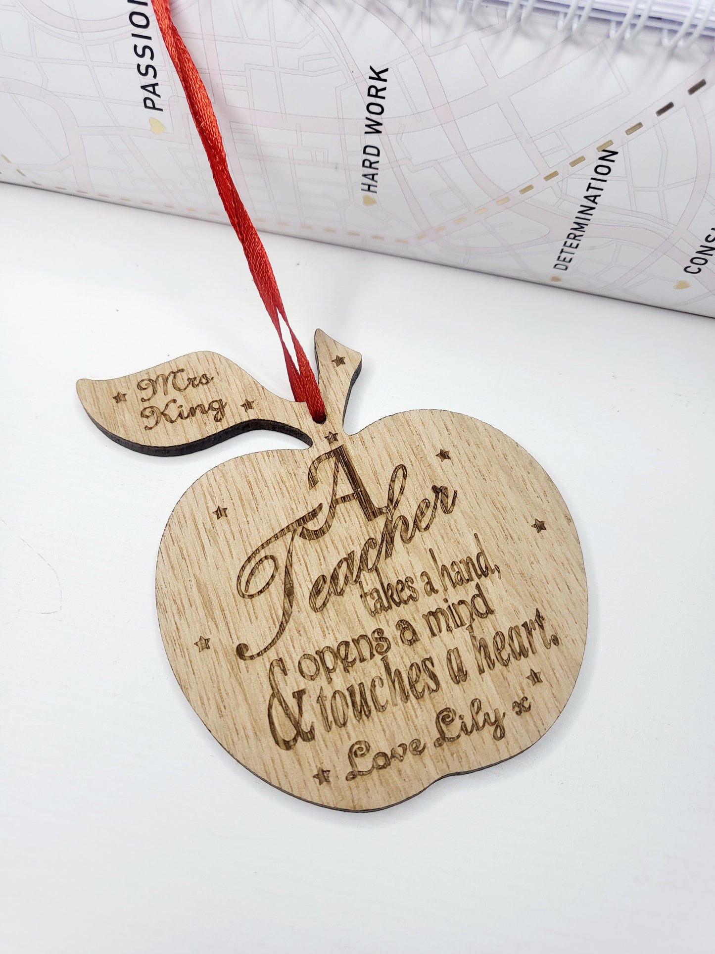 Personalised Hanging Teacher's Apple Decoration