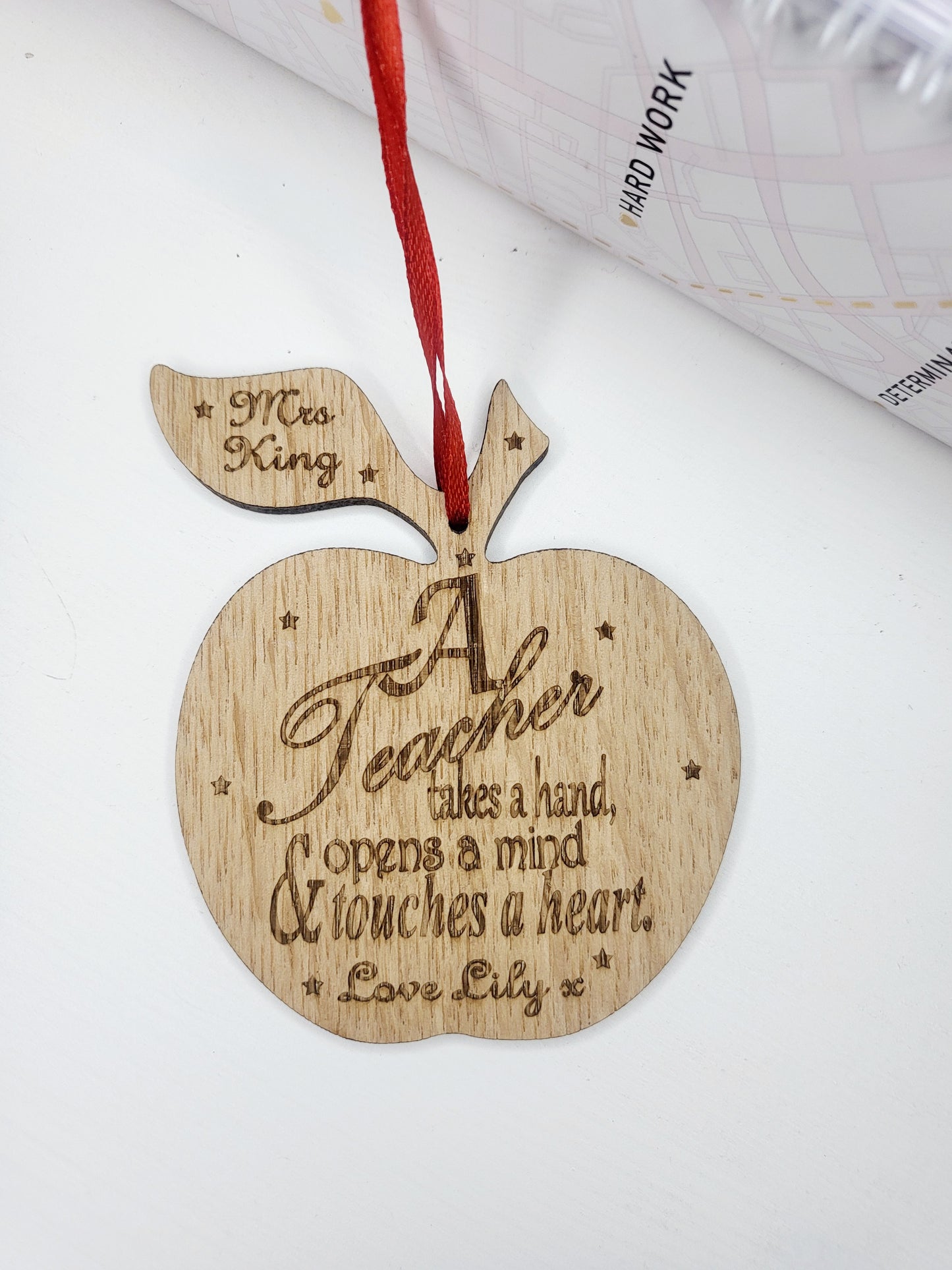 Personalised Hanging Teacher's Apple Decoration