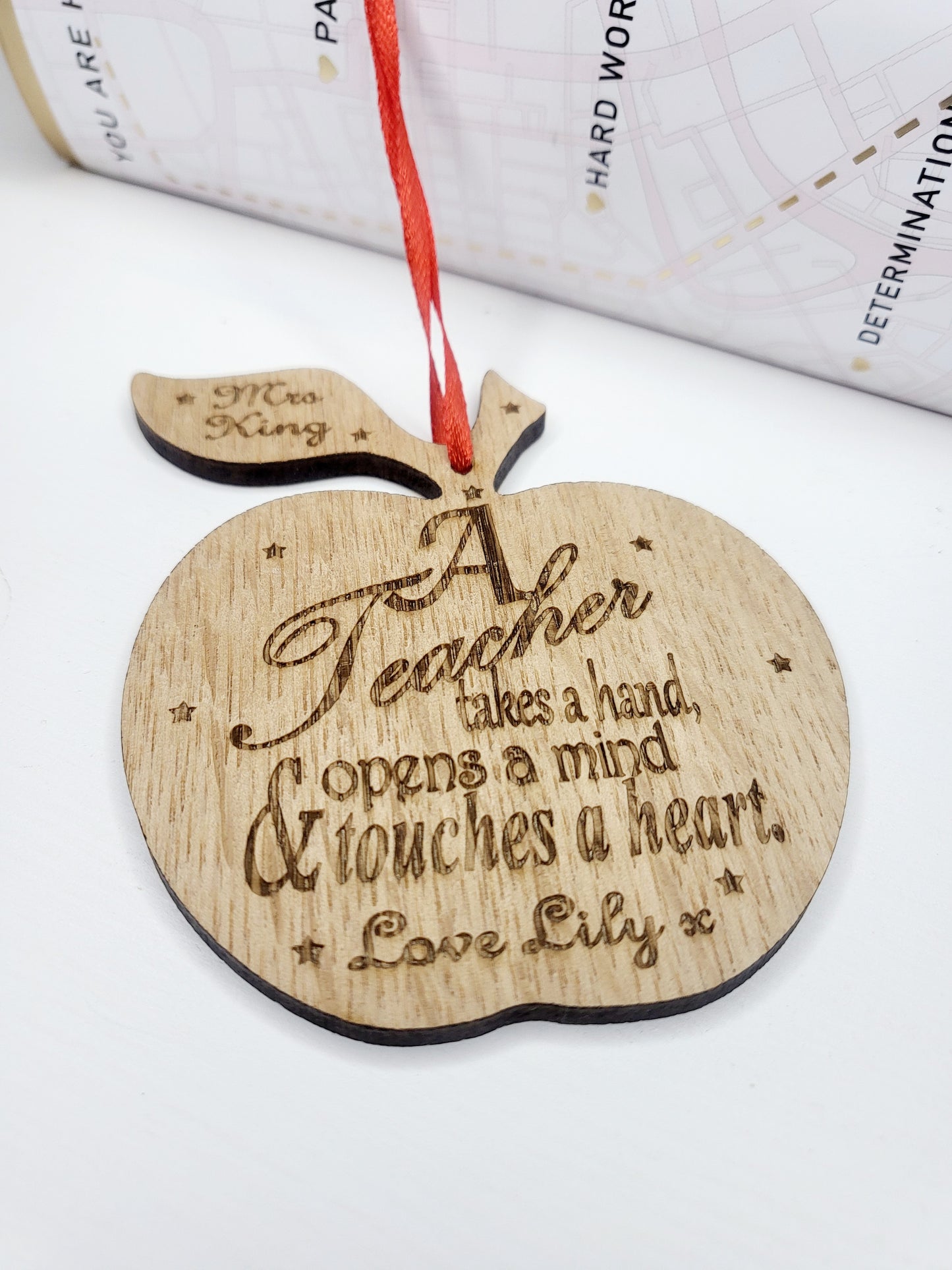 Personalised Hanging Teacher's Apple Decoration