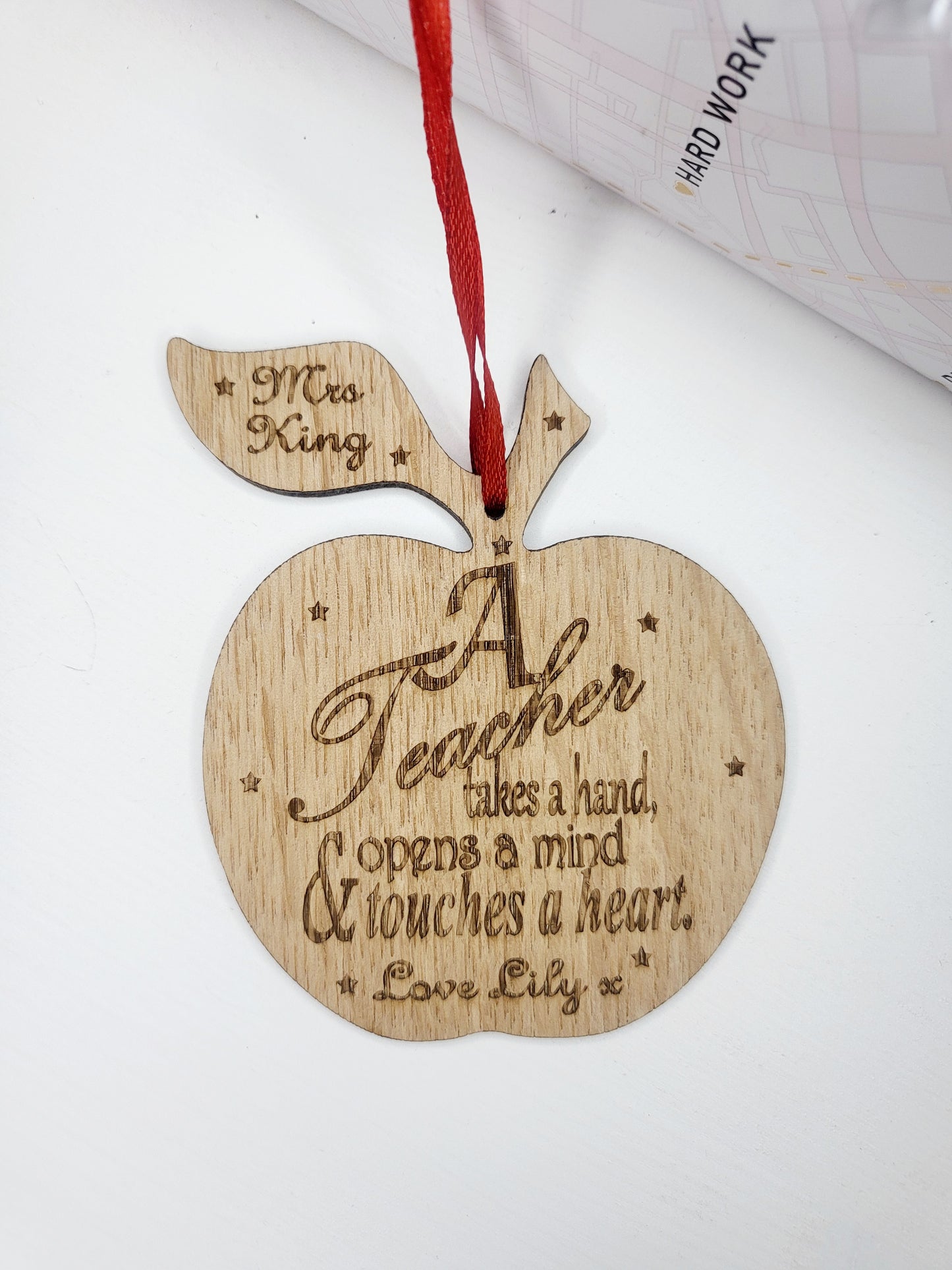 Personalised Hanging Teacher's Apple Decoration