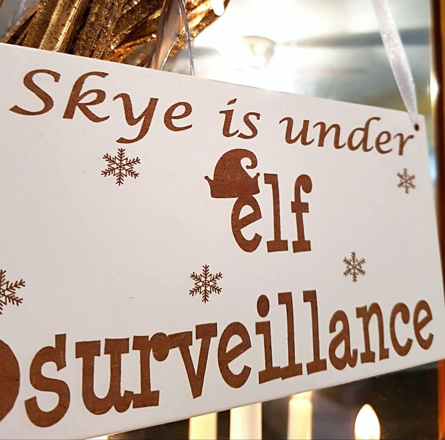 Personalised Elf Surveillance Plaque