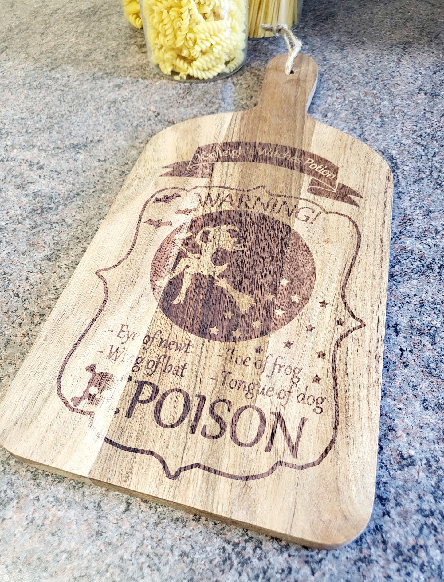 Personalised Halloween Potion Bottle Chopping Board