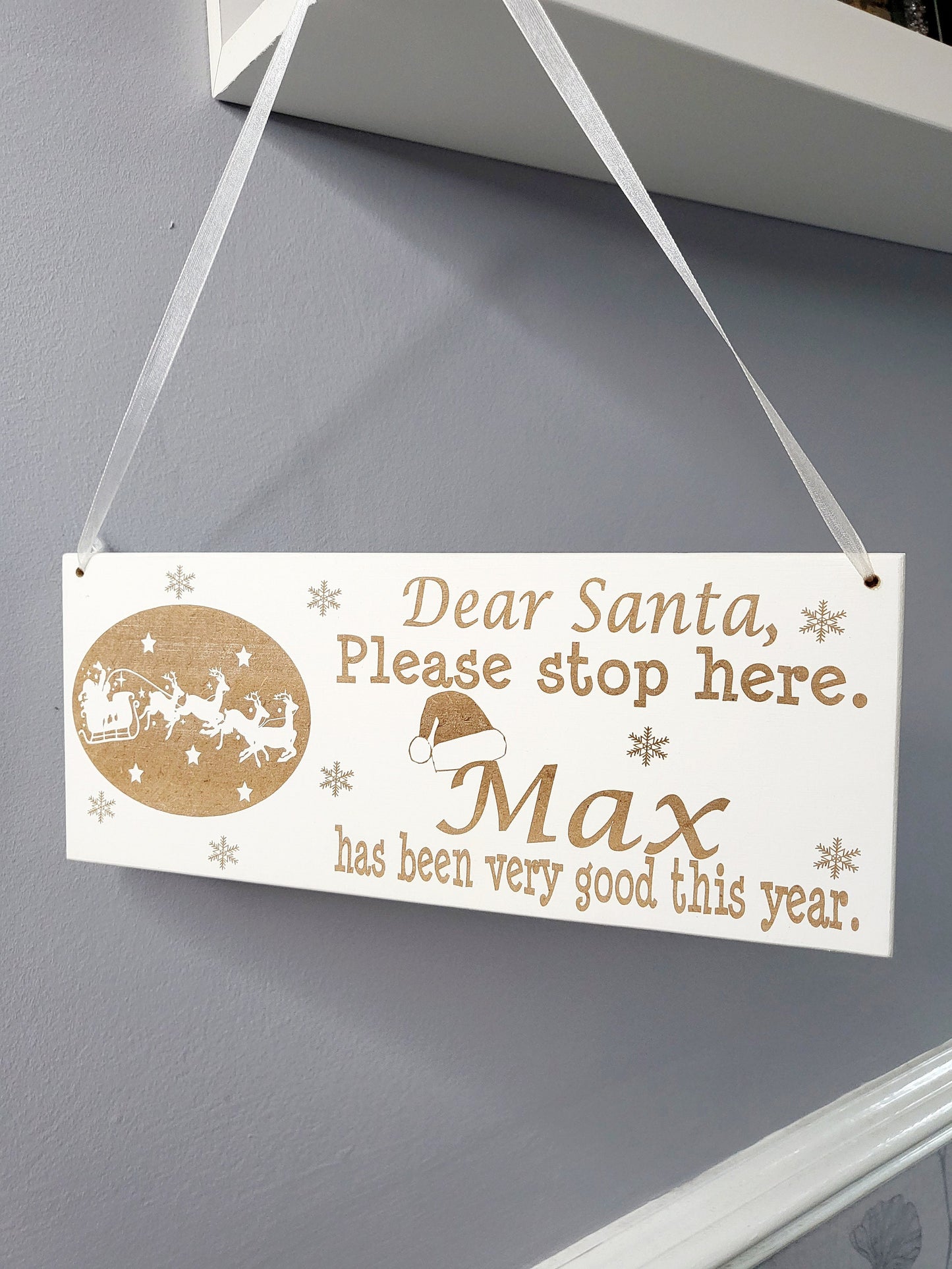 Personalised Santa Stop Here Sign