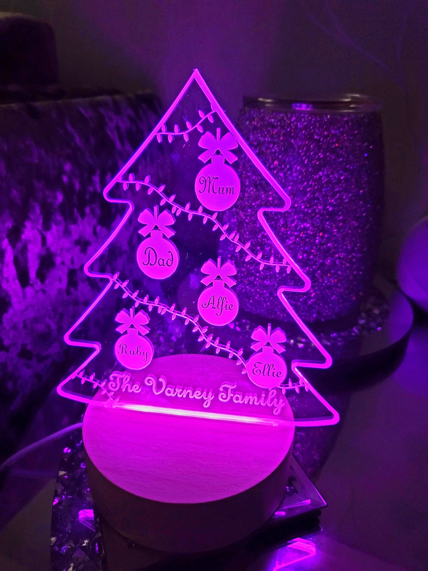 Personalised Acrylic Christmas Tree LED Lamp