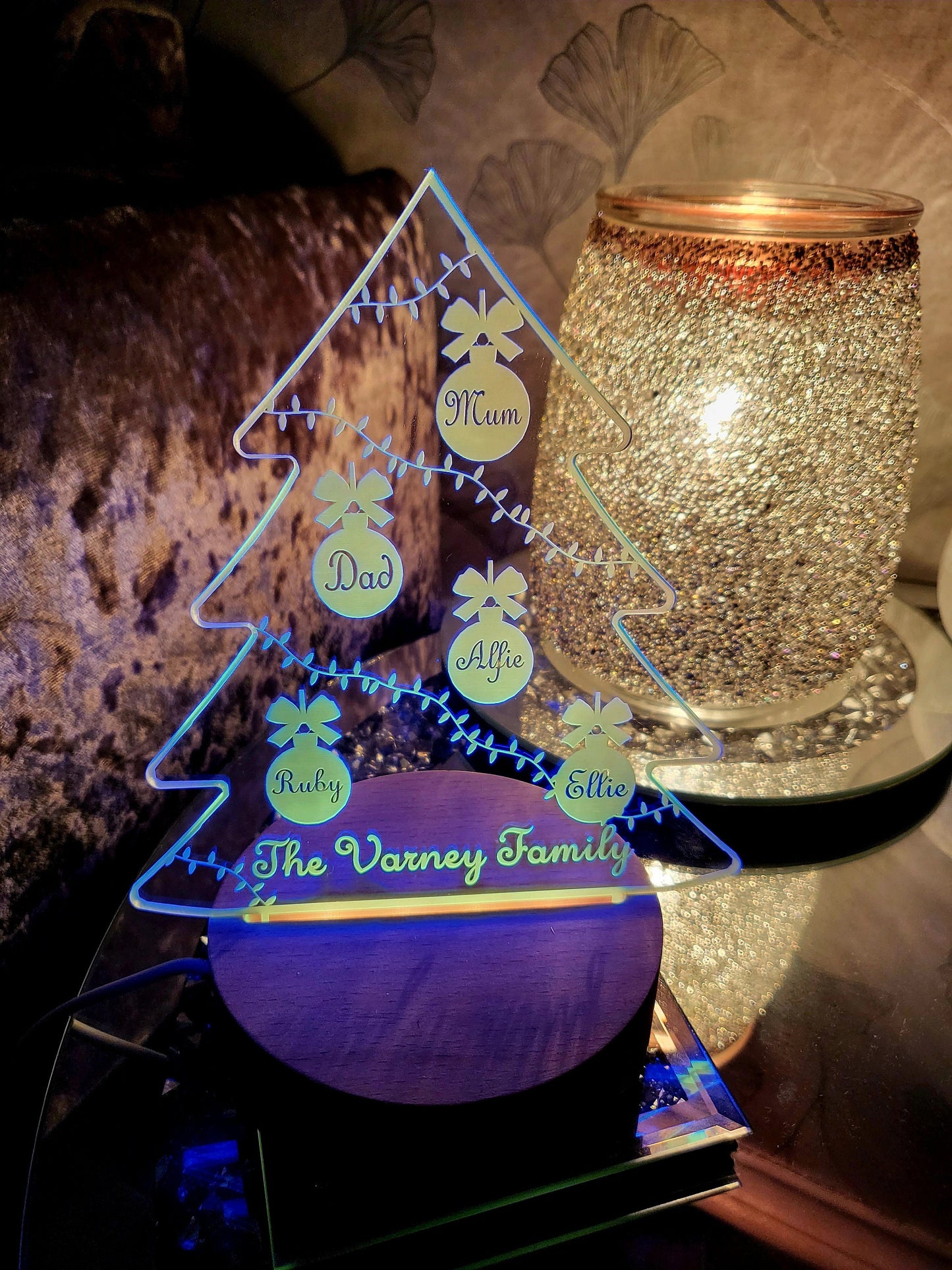 Personalised Acrylic Christmas Tree LED Lamp