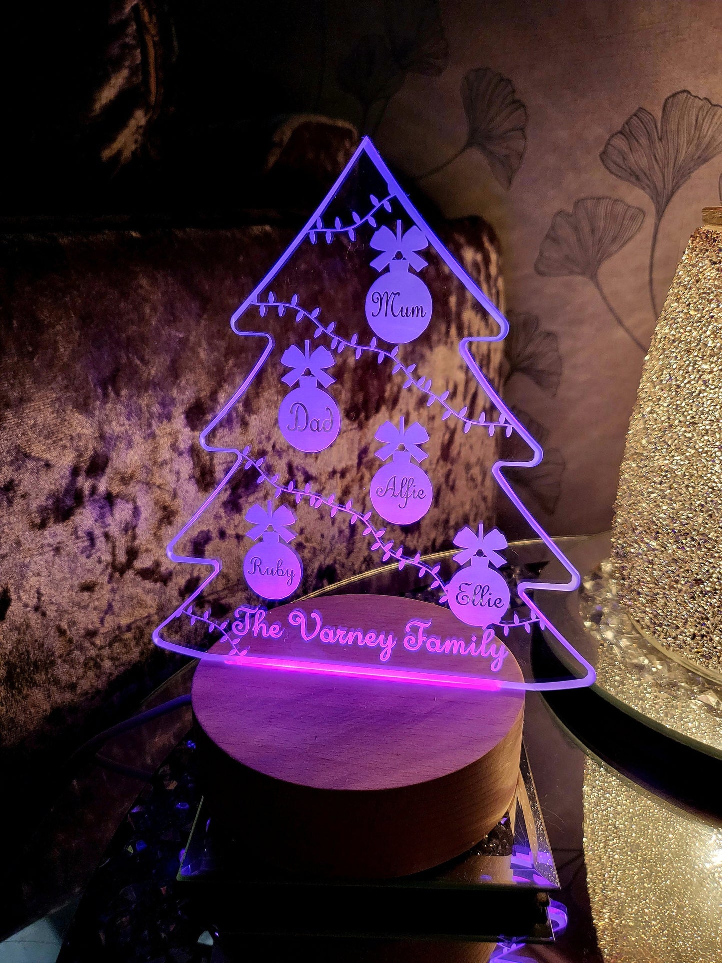 Personalised Acrylic Christmas Tree LED Lamp