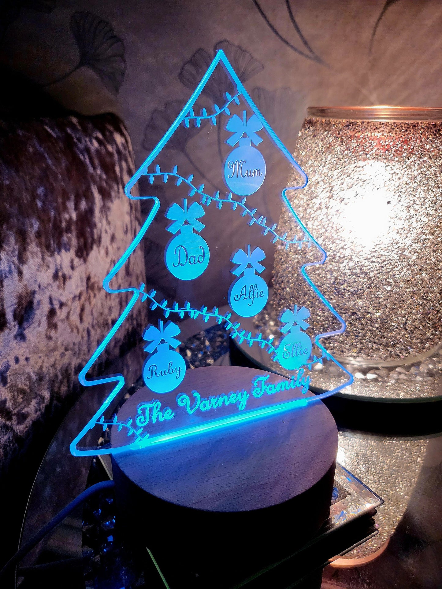 Personalised Acrylic Christmas Tree LED Lamp