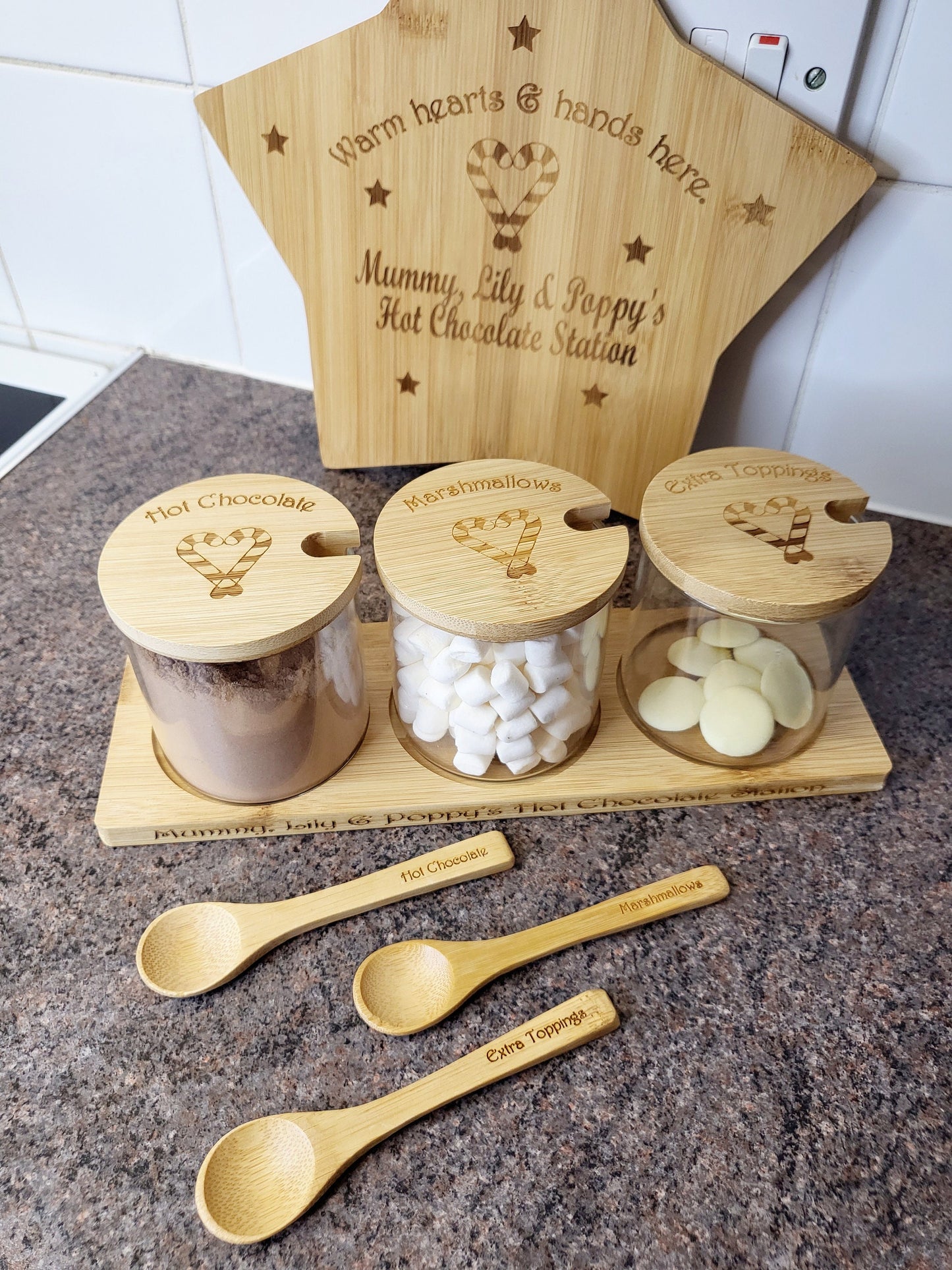 Personalised Hot Chocolate Station - Circle Jars