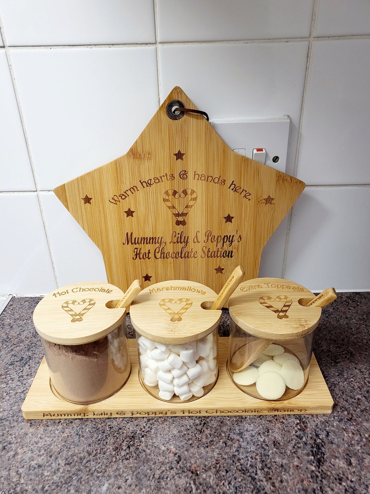 Personalised Hot Chocolate Station - Circle Jars