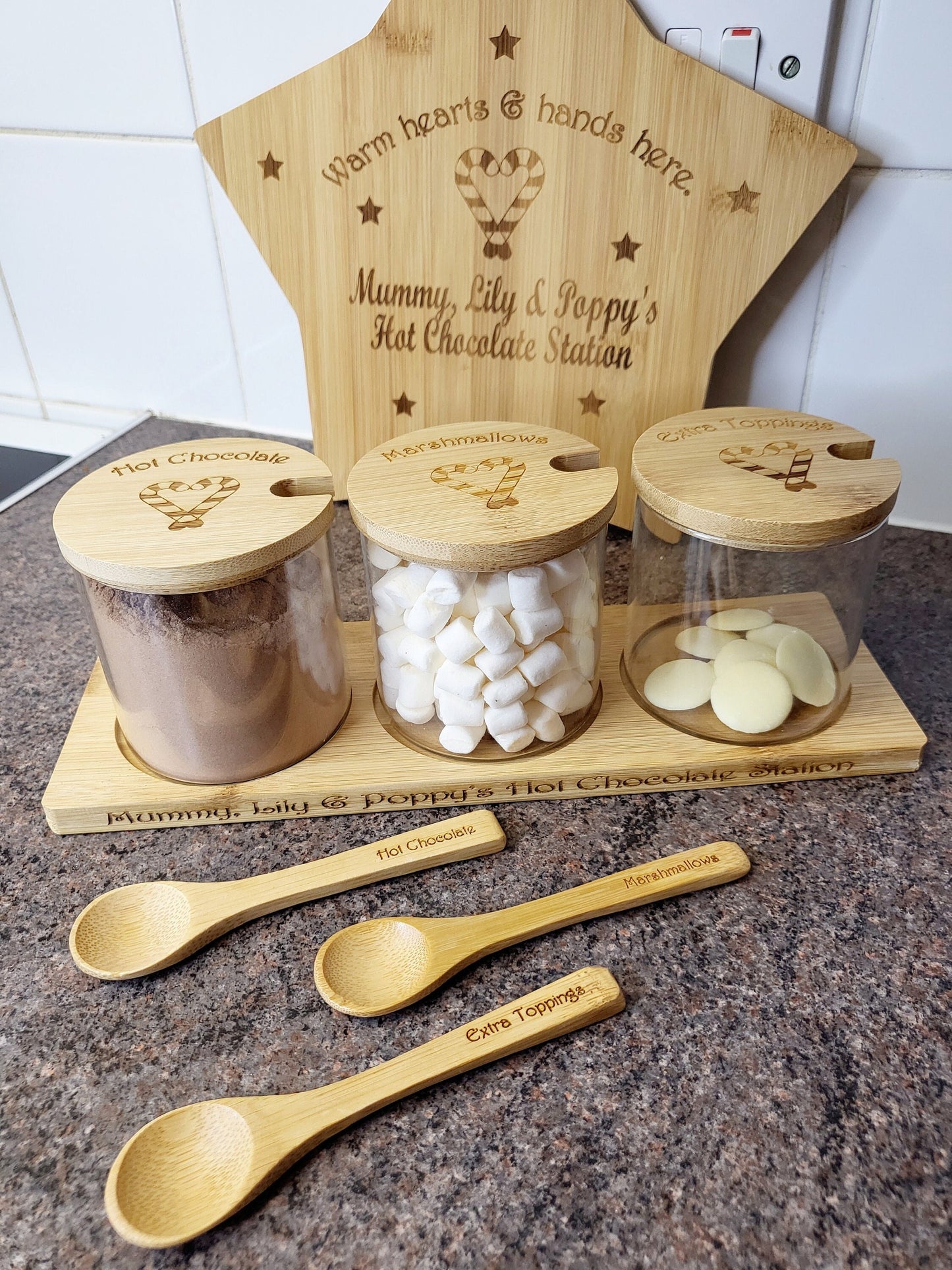 Personalised Hot Chocolate Station - Circle Jars