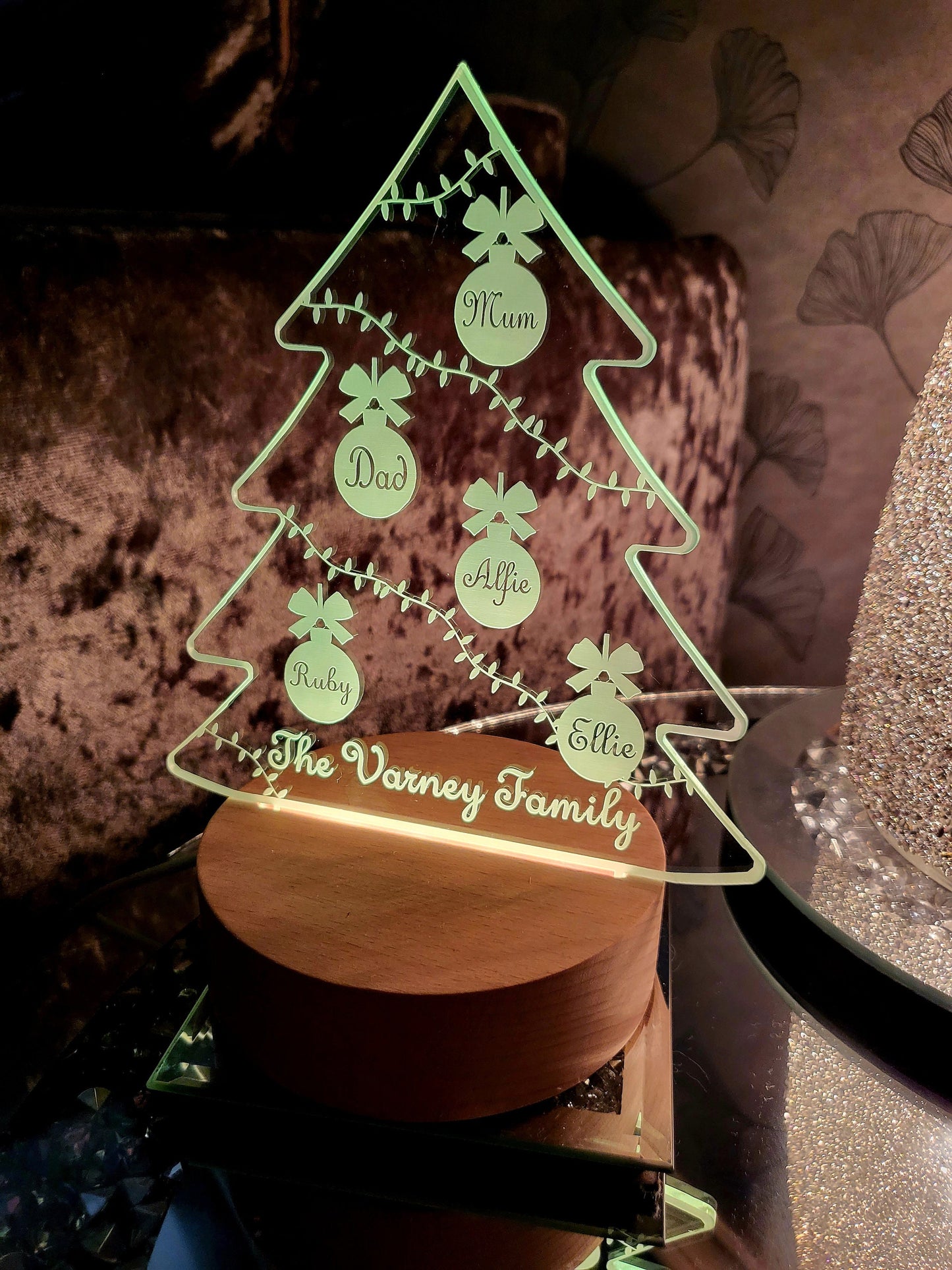 Personalised Acrylic Christmas Tree LED Lamp