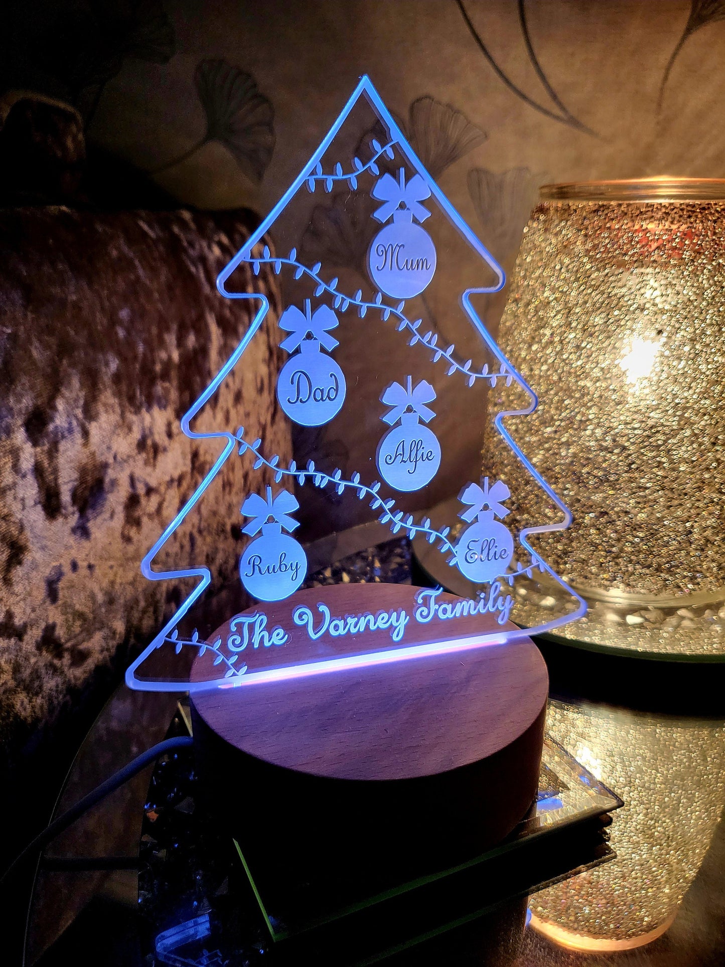 Personalised Acrylic Christmas Tree LED Lamp