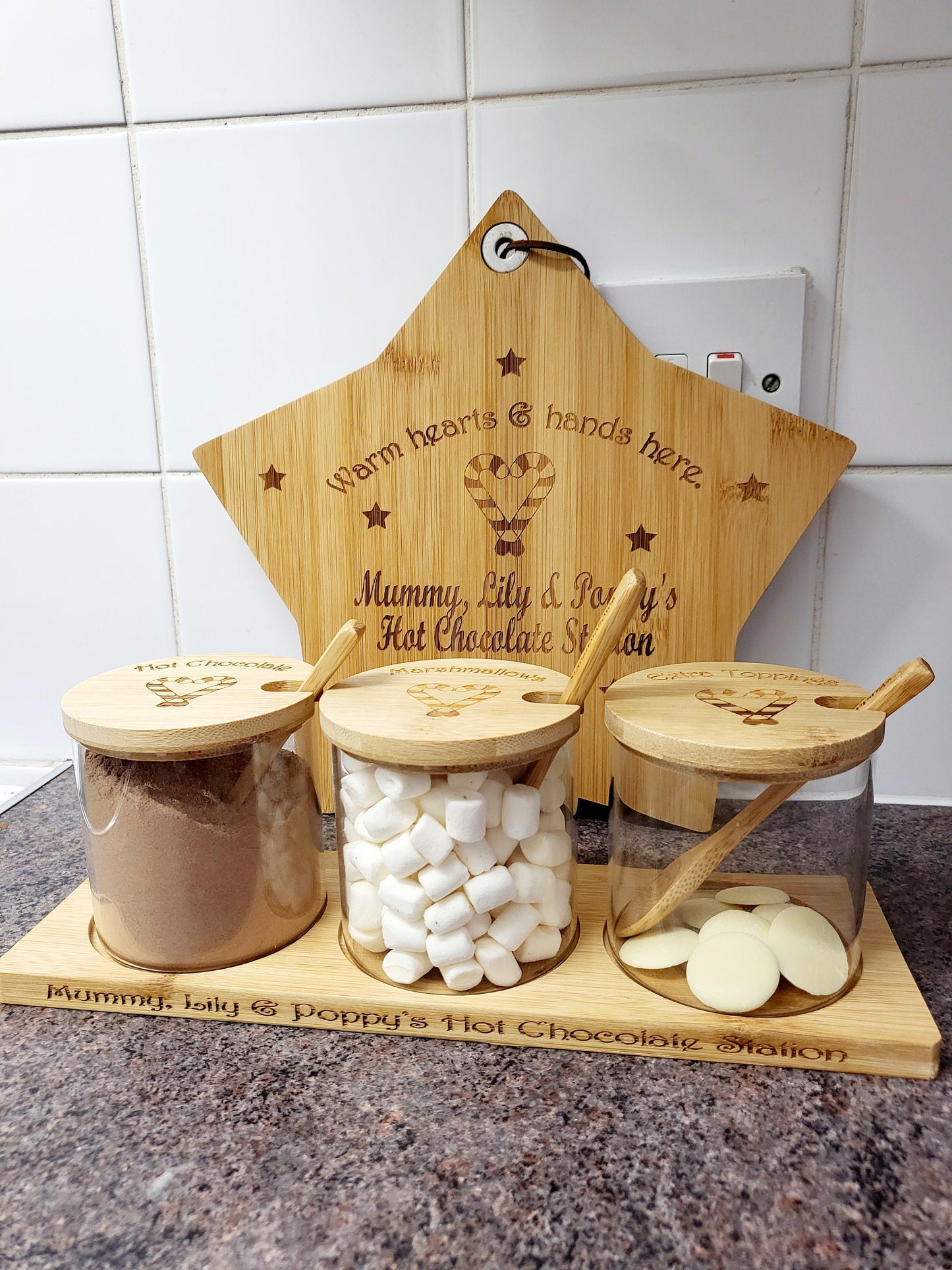 Personalised Hot Chocolate Station - Circle Jars