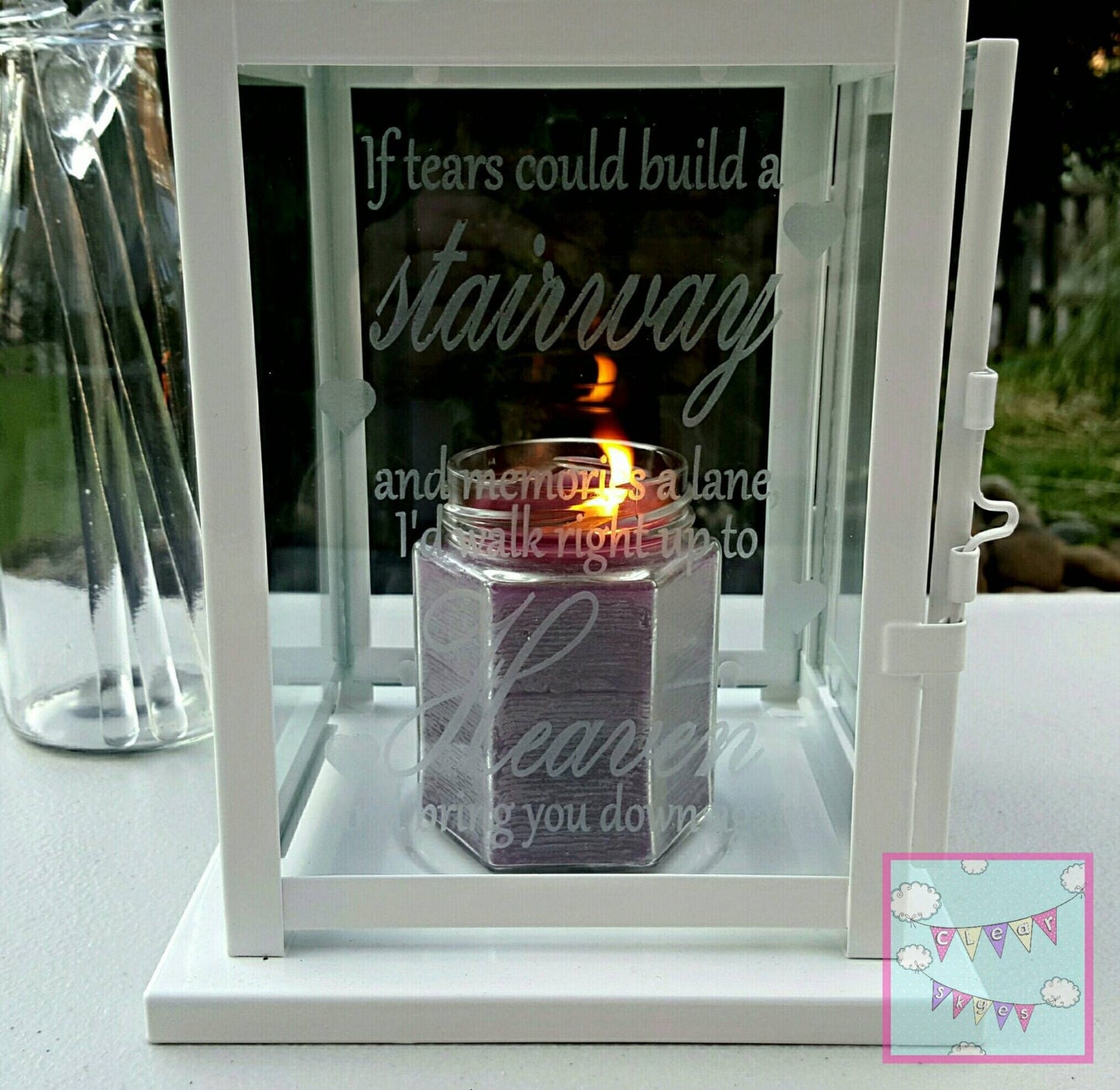 Personalised Memorial Lantern, Stairway Design